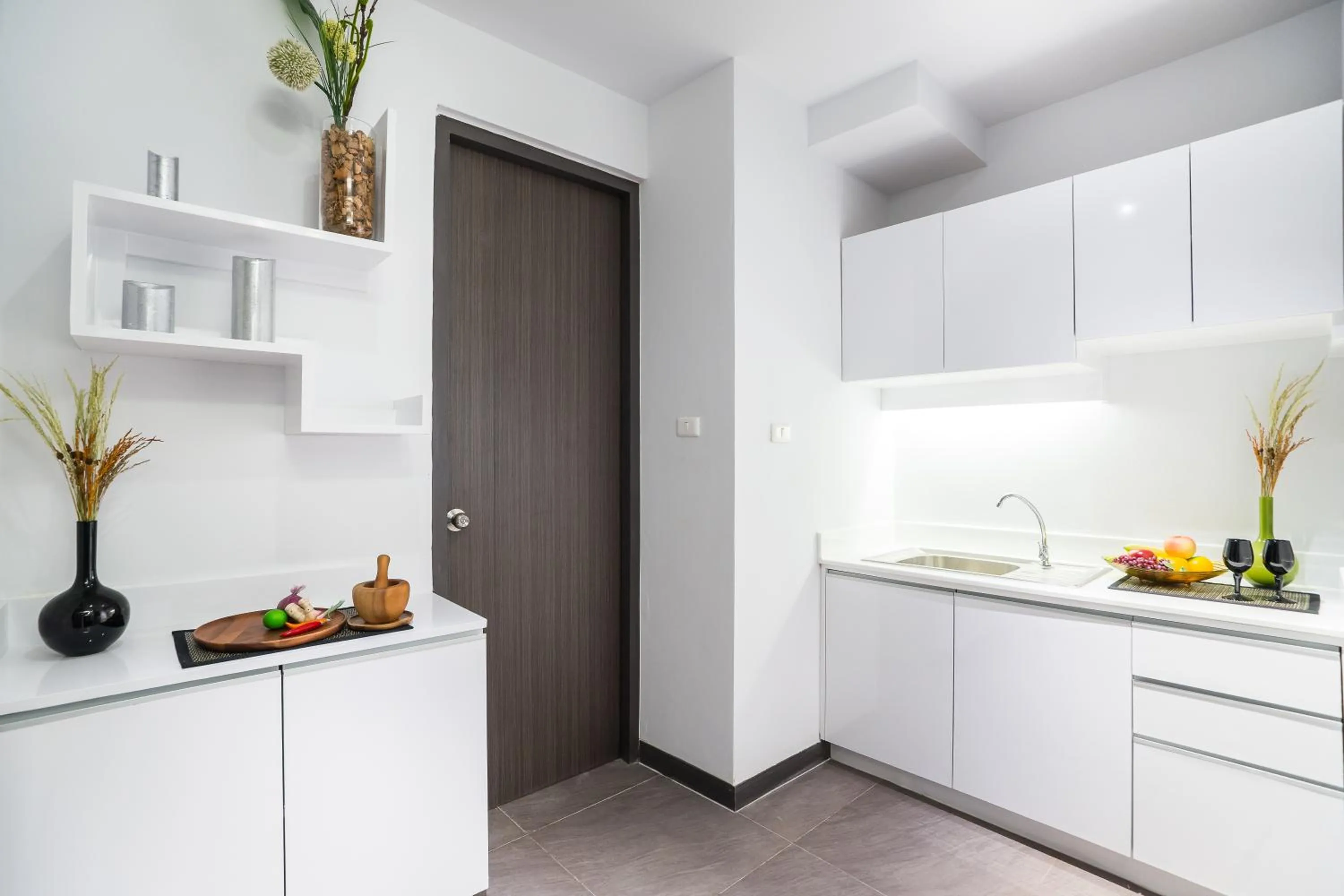 Kitchen or kitchenette in Aim House Bangkok No Parking