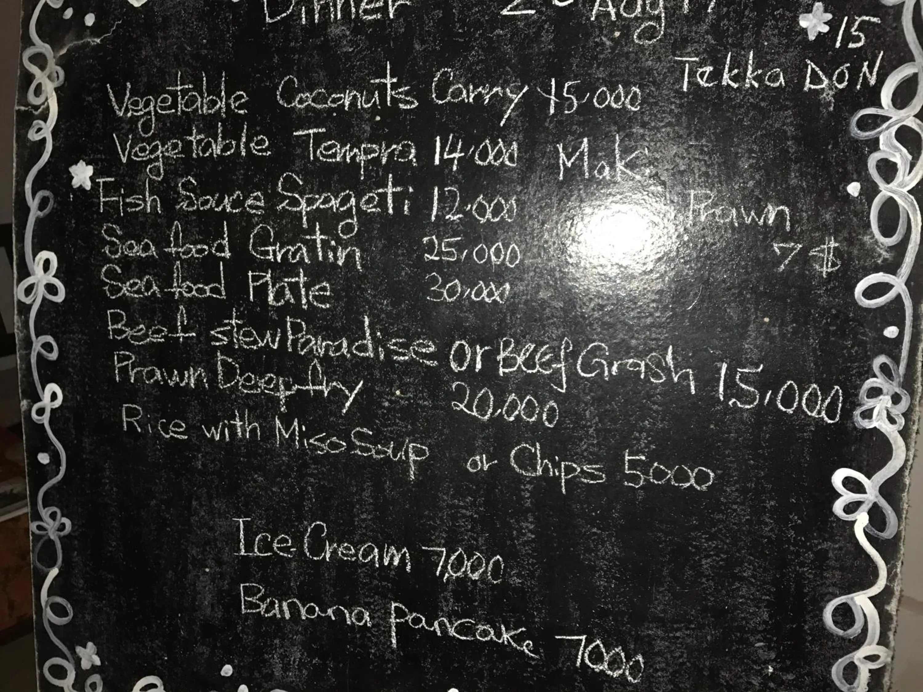 Restaurant/places to eat in Paradise Beach Bungalows