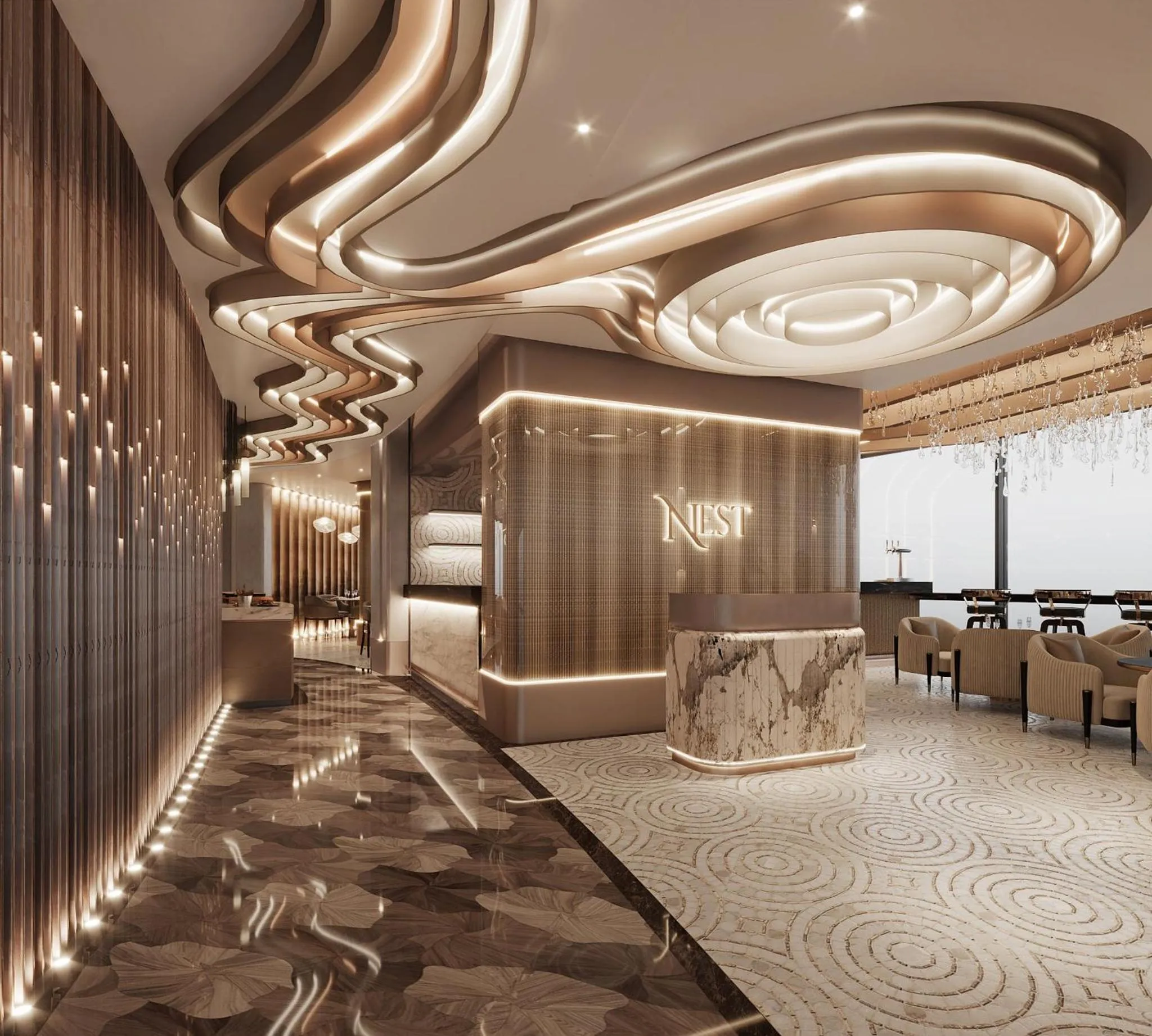 Lounge or bar in Ciel Dubai Marina, Vignette Collection by IHG