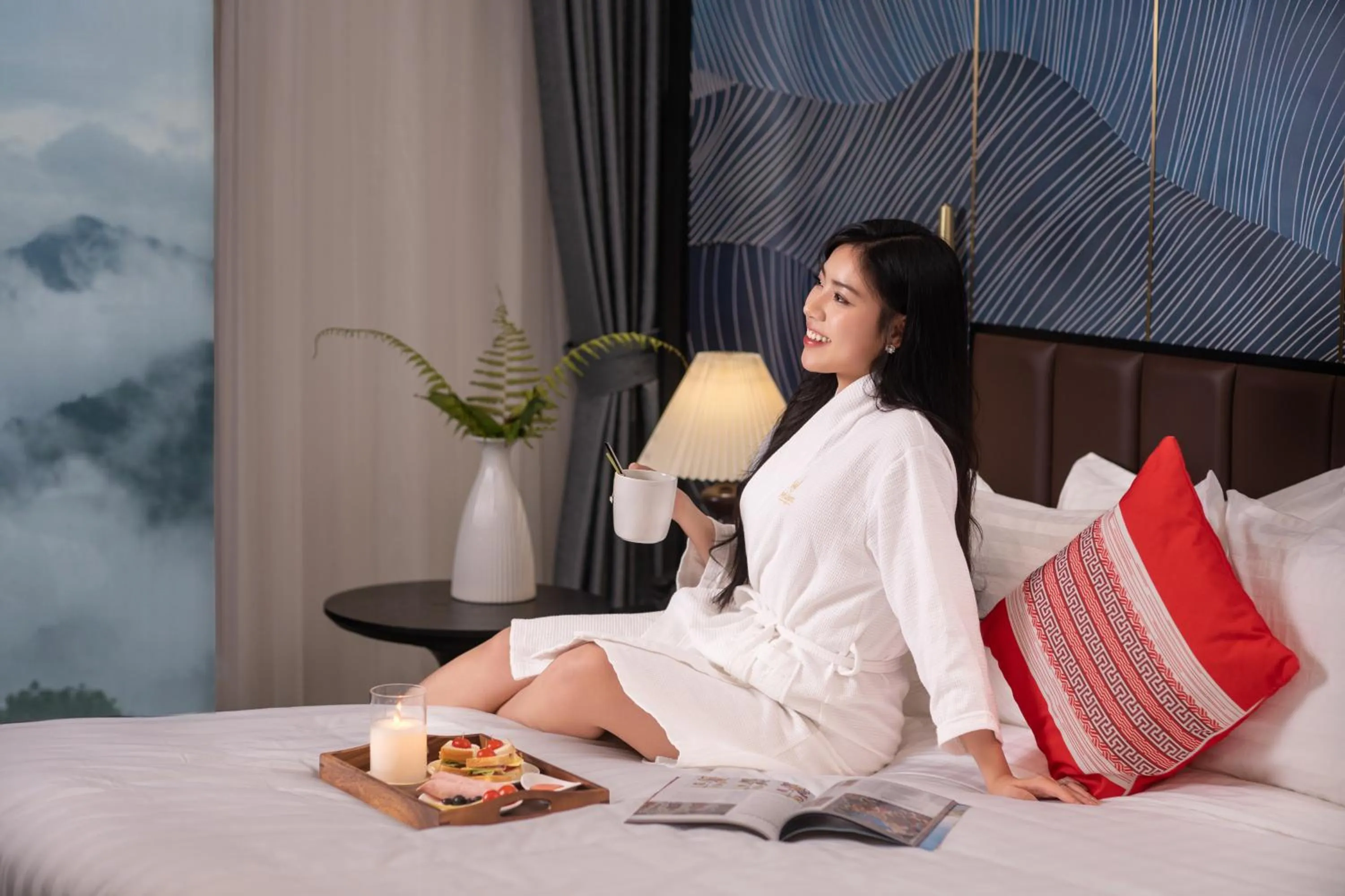 Bed in DeLaMont Sapa Hotel - Hill Serenity Retreat