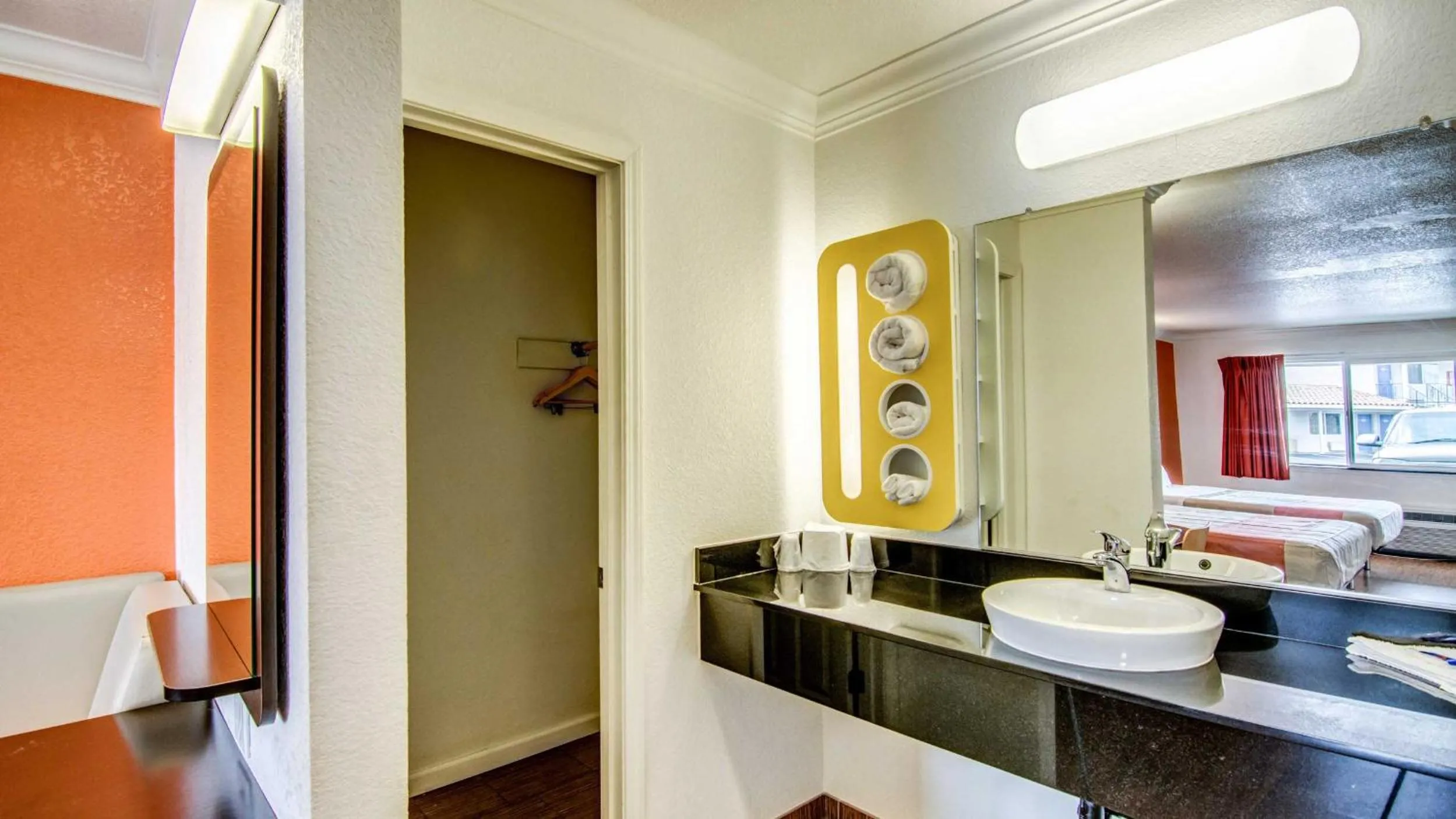 Bathroom in Motel 6 Manteca CA