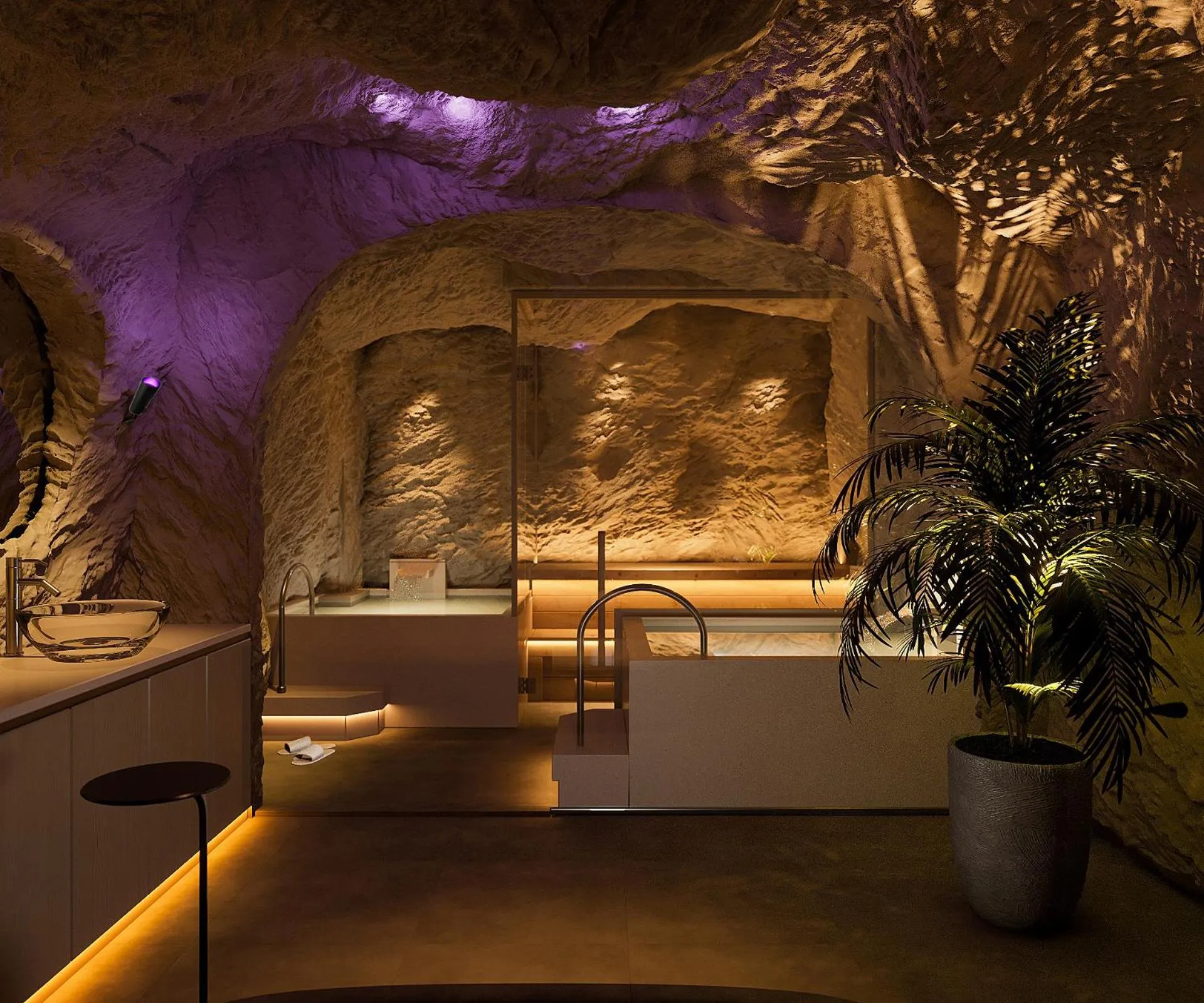 Hot Spring Bath in Kin Hotel Onsen Edition