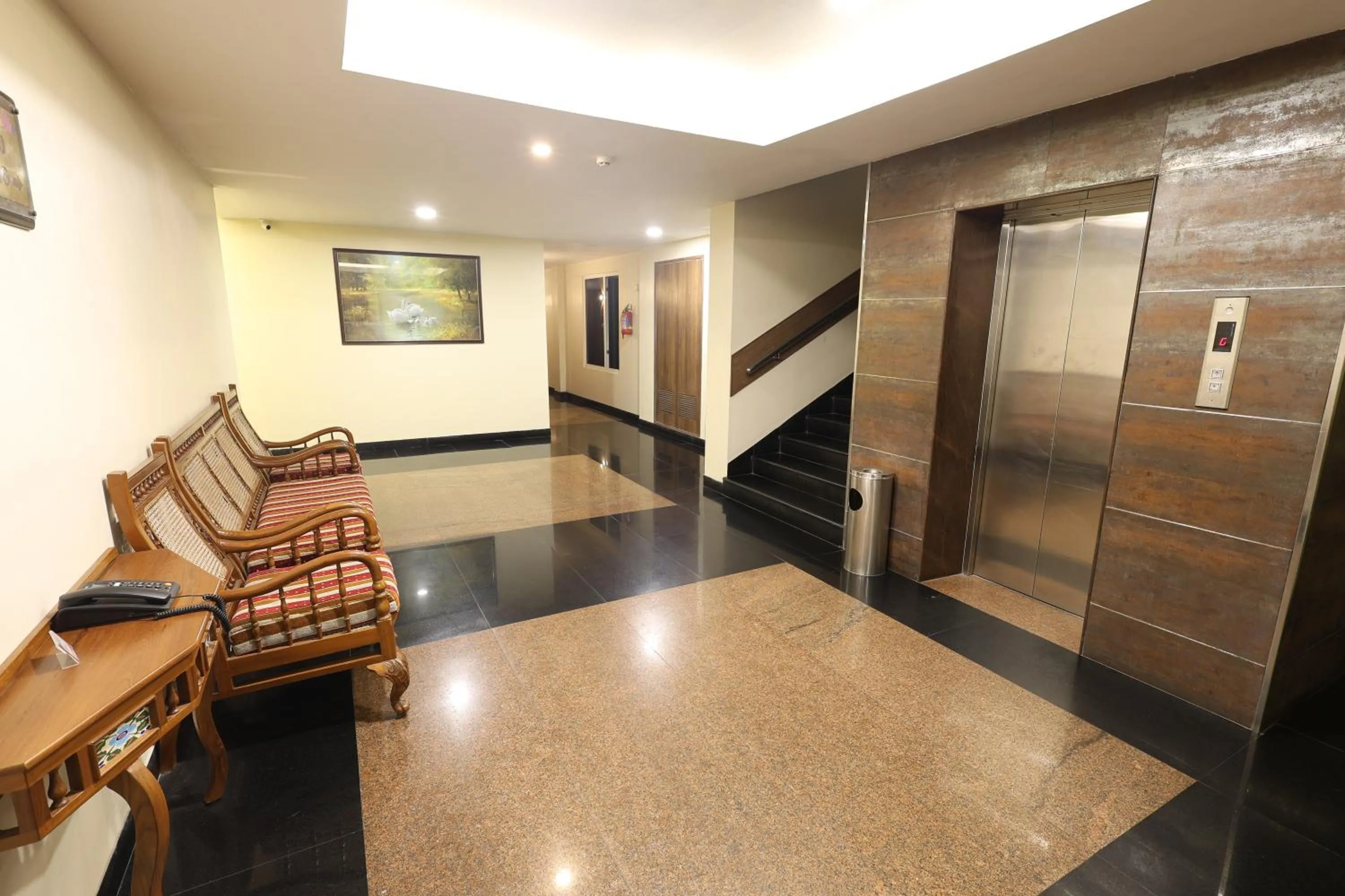 Seating area in Abirami Residency