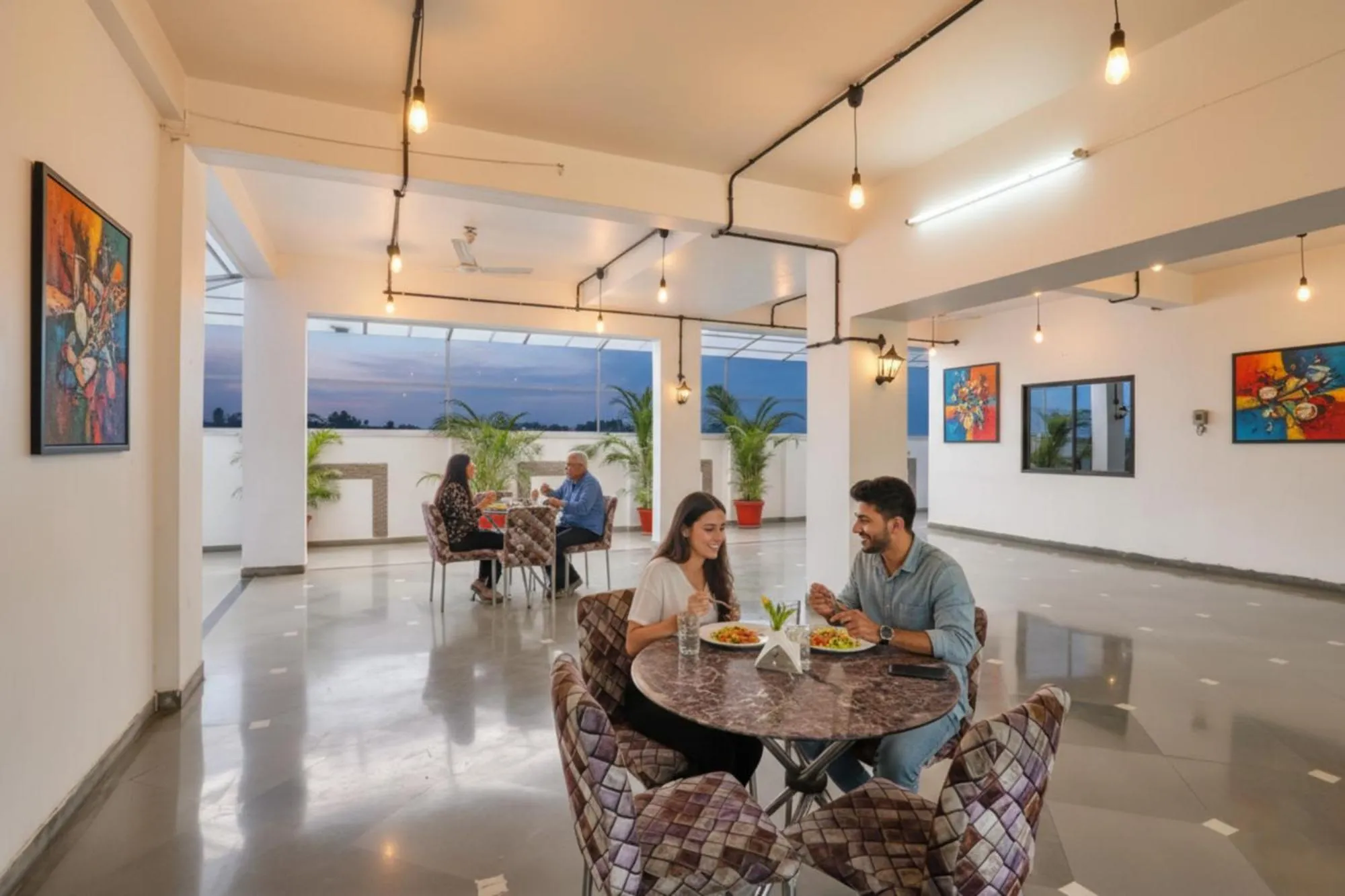 Restaurant/places to eat in FabHotel Archanil Apartment - Sitanagar Cricket Ground