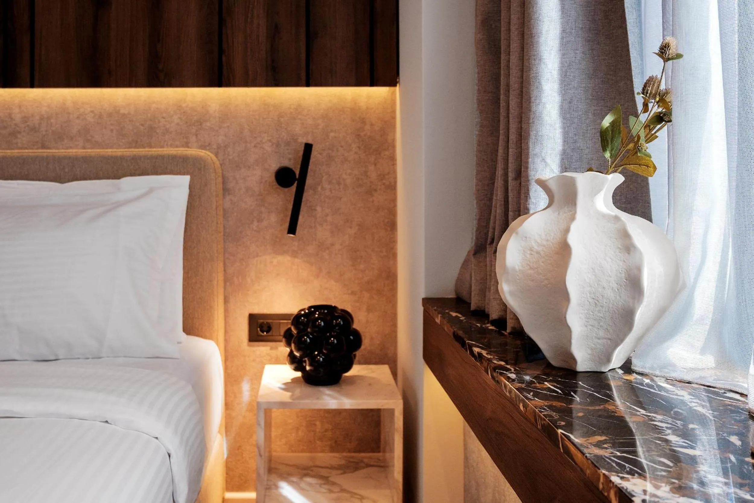 Decorative detail, Bed in Acropolis Grid Athens