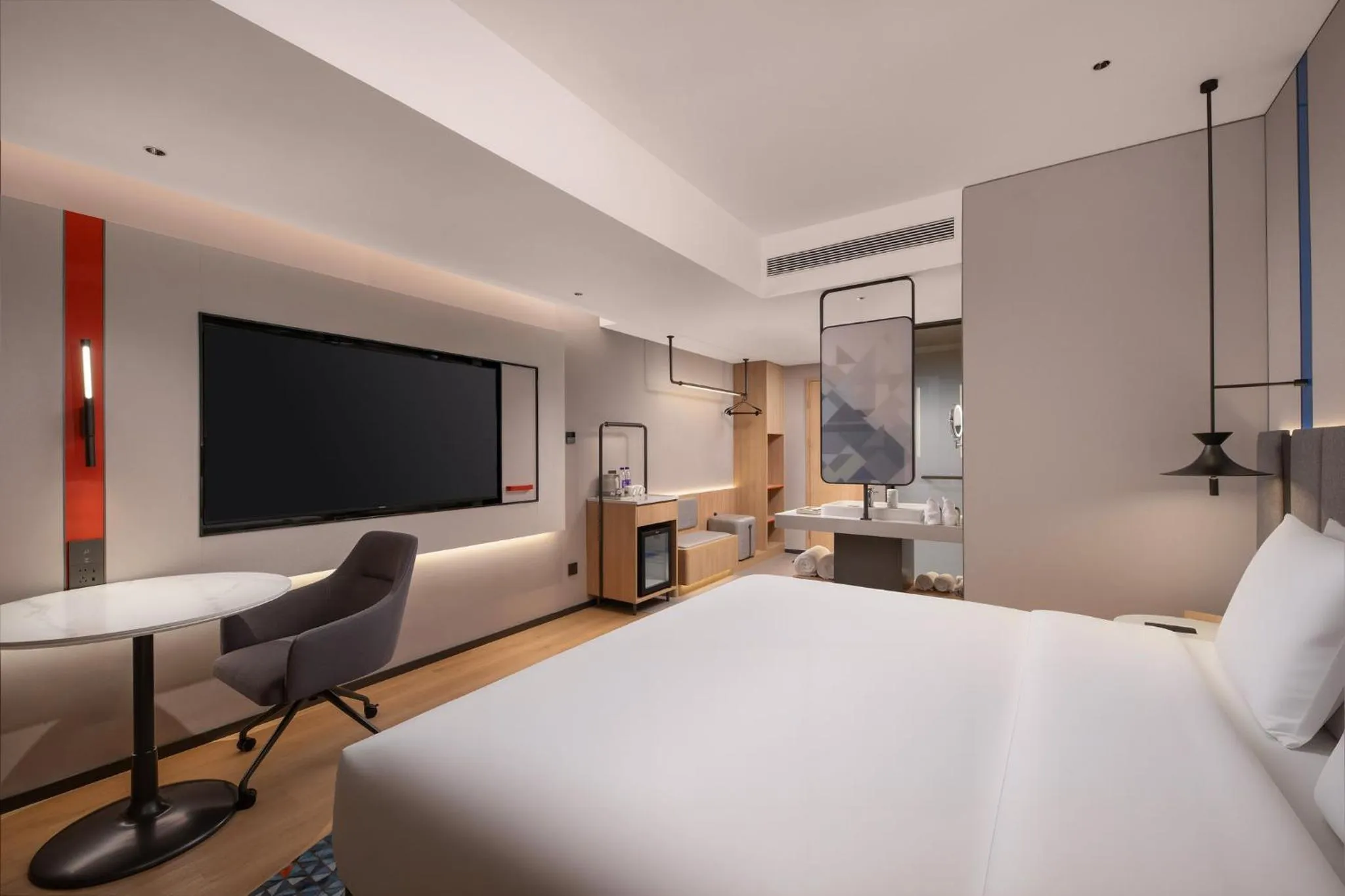 Photo of the whole room, Bed in Holiday Inn Express Rizhao Oriental Colorful City