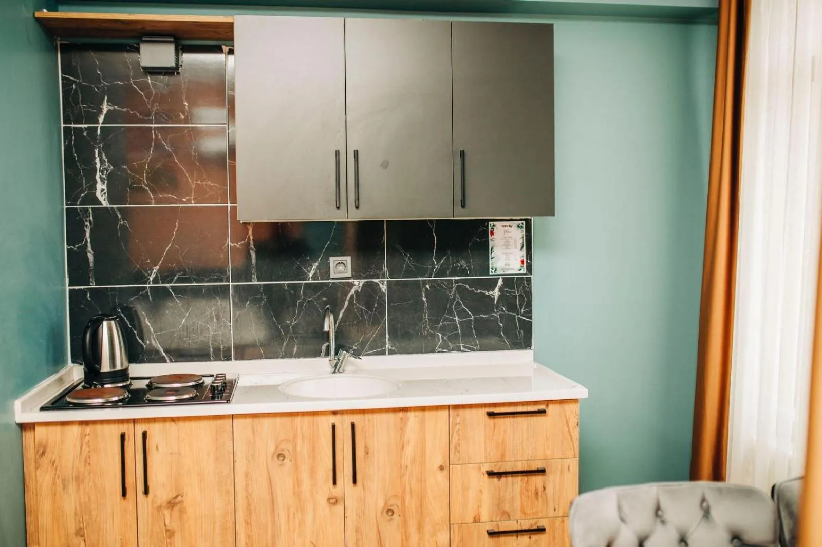 Kitchen or kitchenette in Ekinoks Hotel