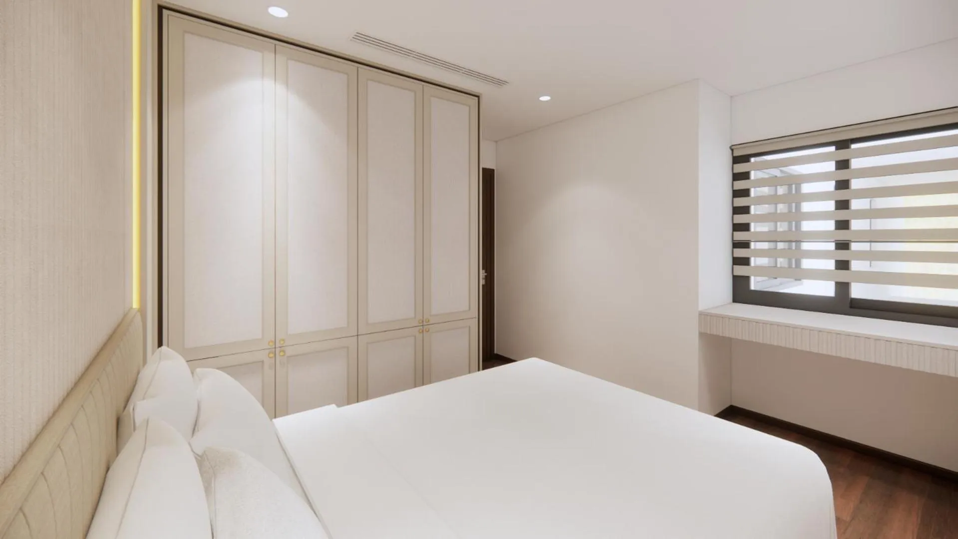 Bed in Aravelle Suites