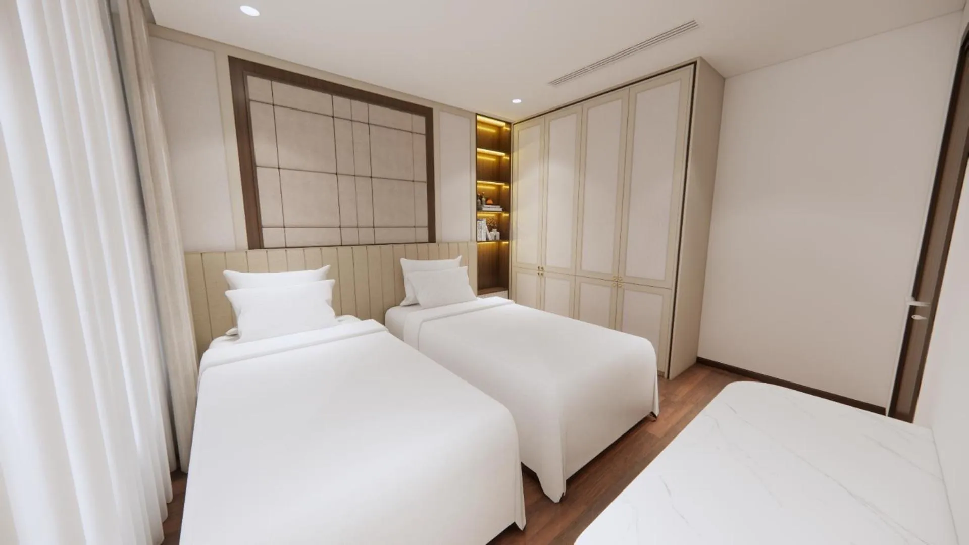 Bed in Aravelle Suites