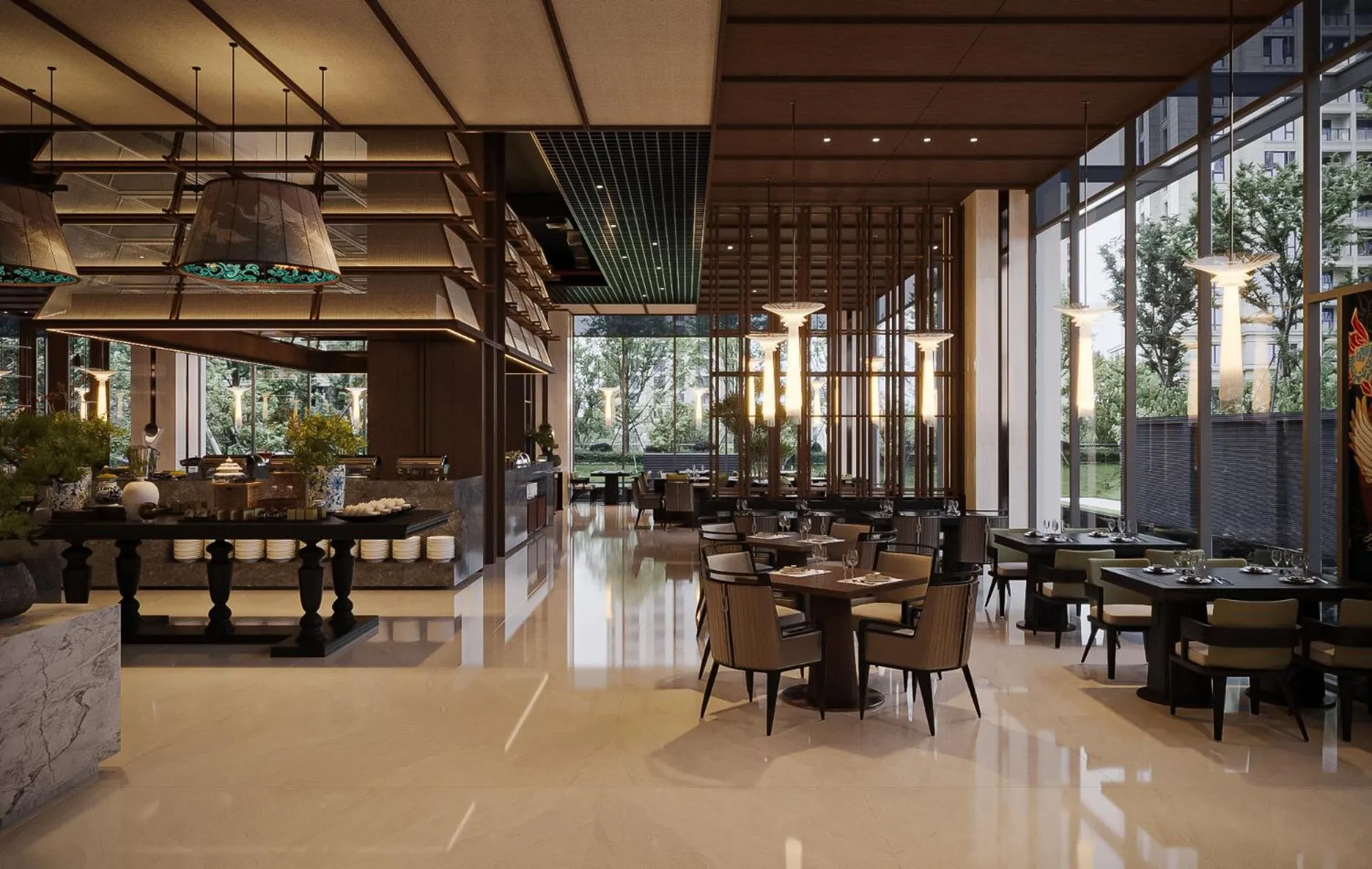 Restaurant/places to eat in Aravelle Suites