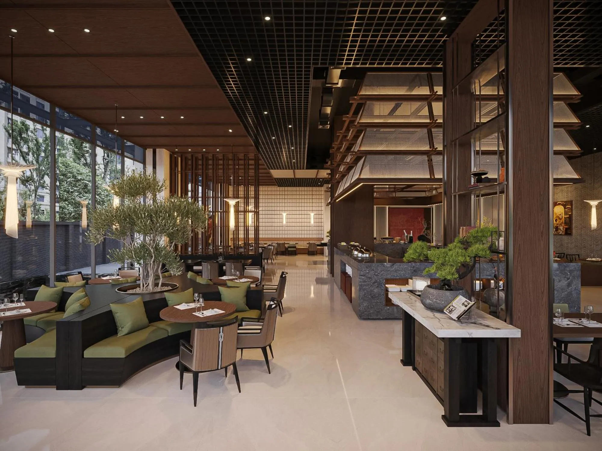 Restaurant/places to eat in Aravelle Suites