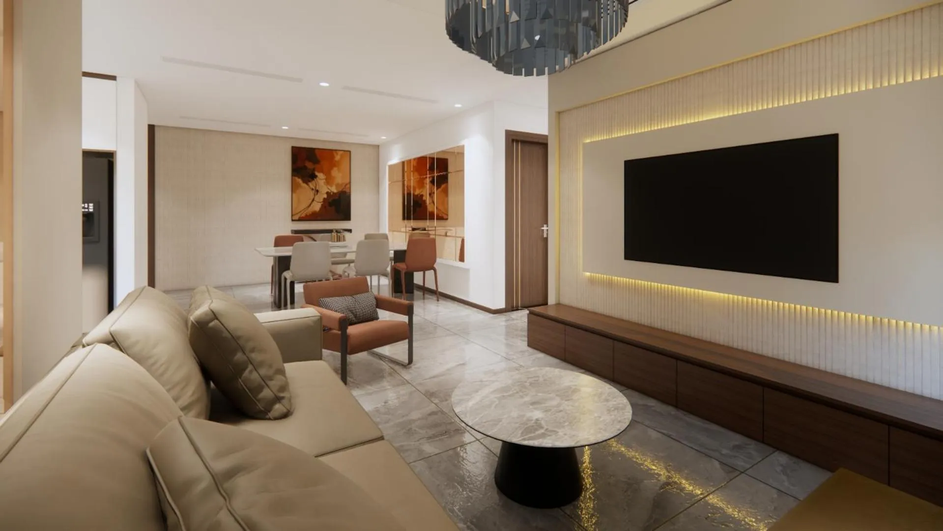 Communal lounge/ TV room in Aravelle Suites