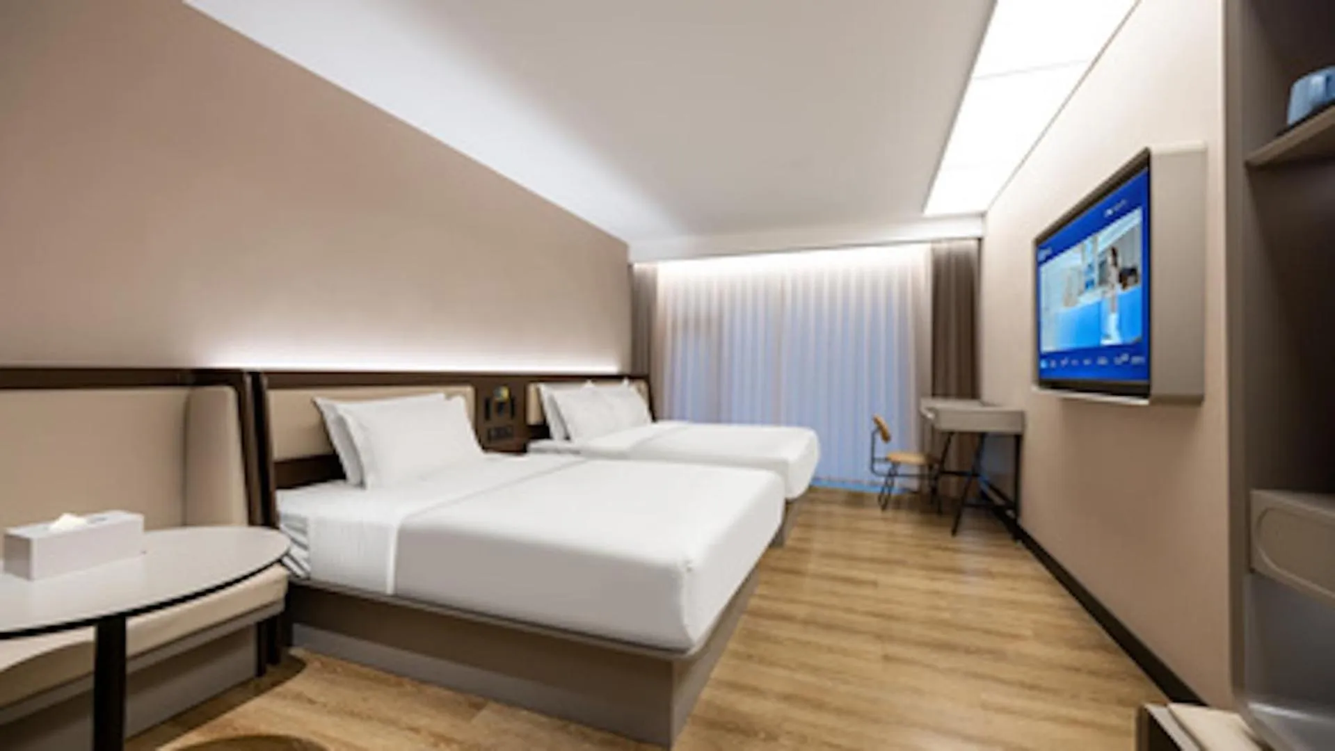Photo of the whole room, Bed in Hanting Hotel Beijing Wanfeng Road Qilizhuang Subway Station