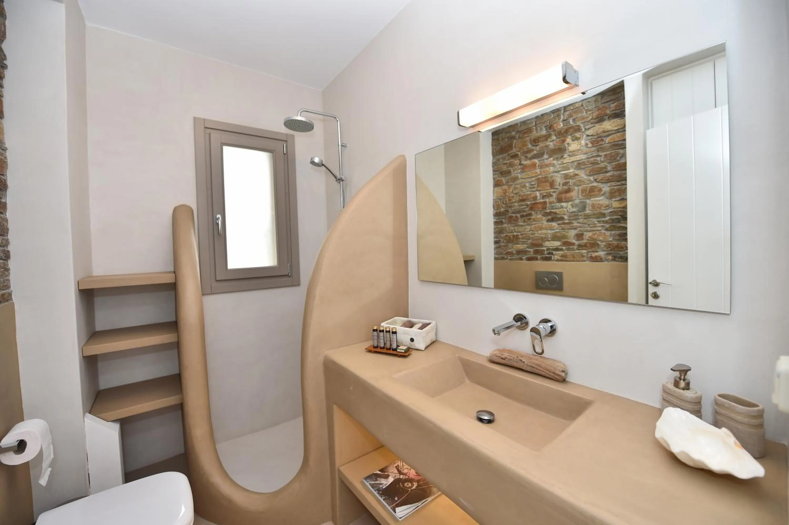 Bathroom in White Tinos Luxury Suites