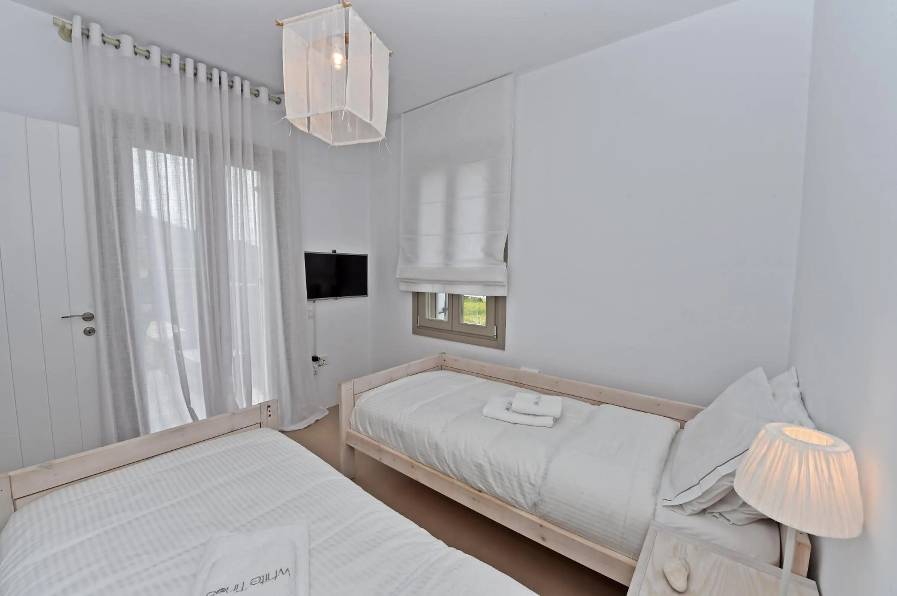 Bedroom, Bed in White Tinos Luxury Suites