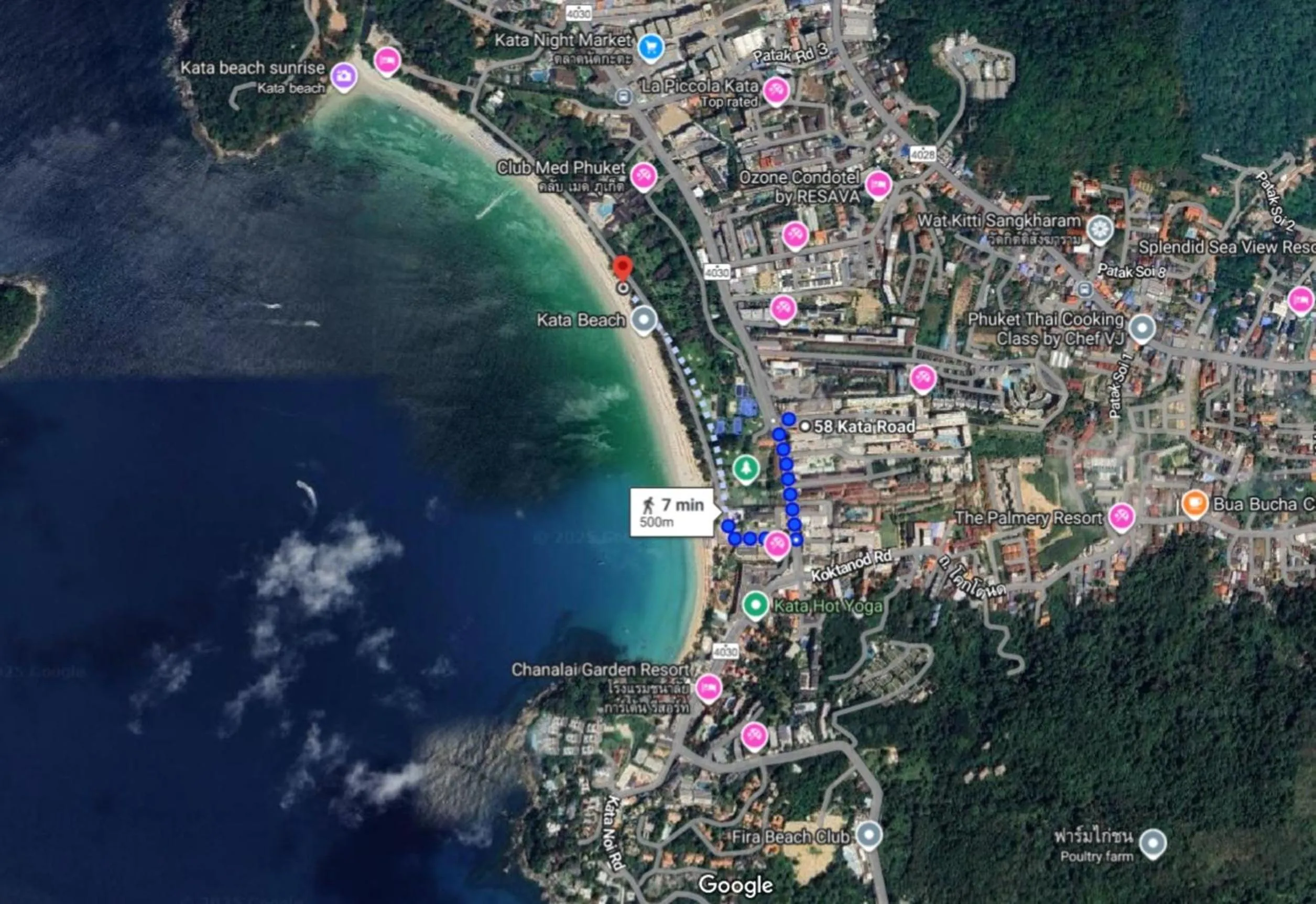 Location in Kata Palace Phuket Hotel