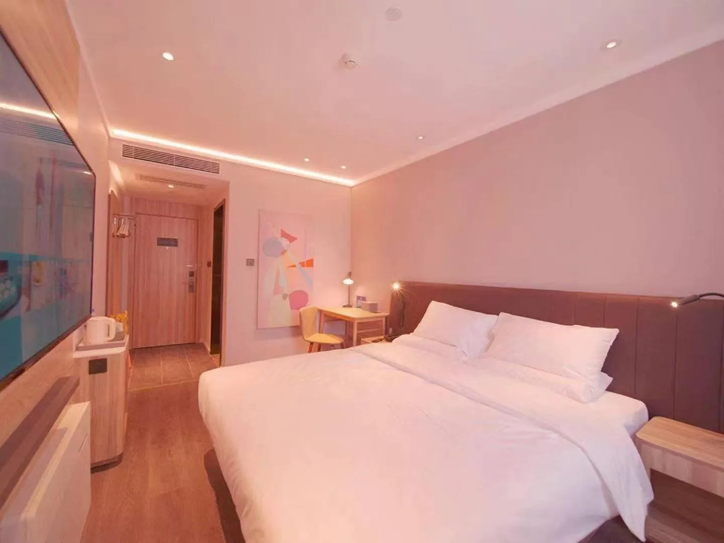 Bed in Hanting Hotel Beijing Huilongguan Subway Station