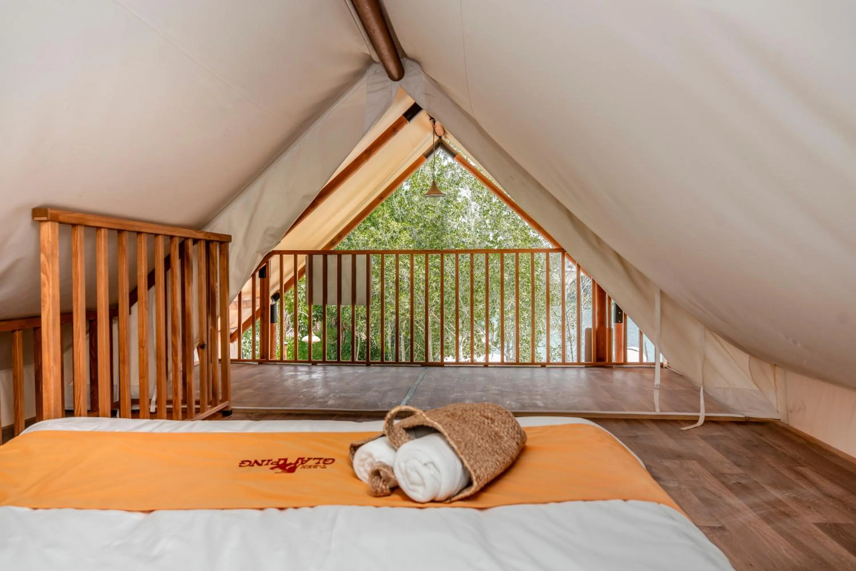 View (from property/room), Bed in T-Rex Glamping, Including Free Access to Dubai Parks and Resorts