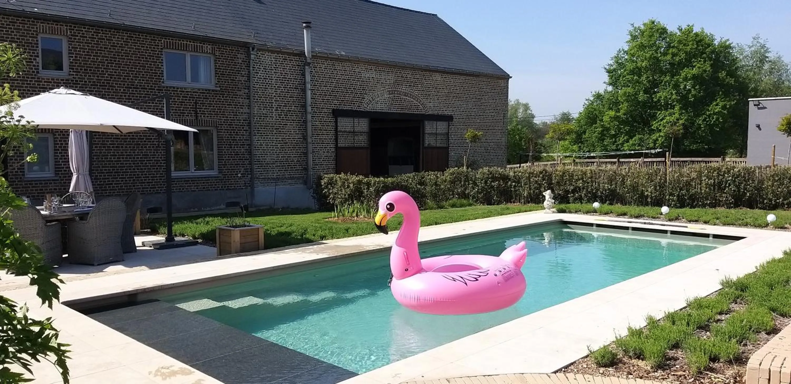 Swimming pool in Guesthouse Biolleke