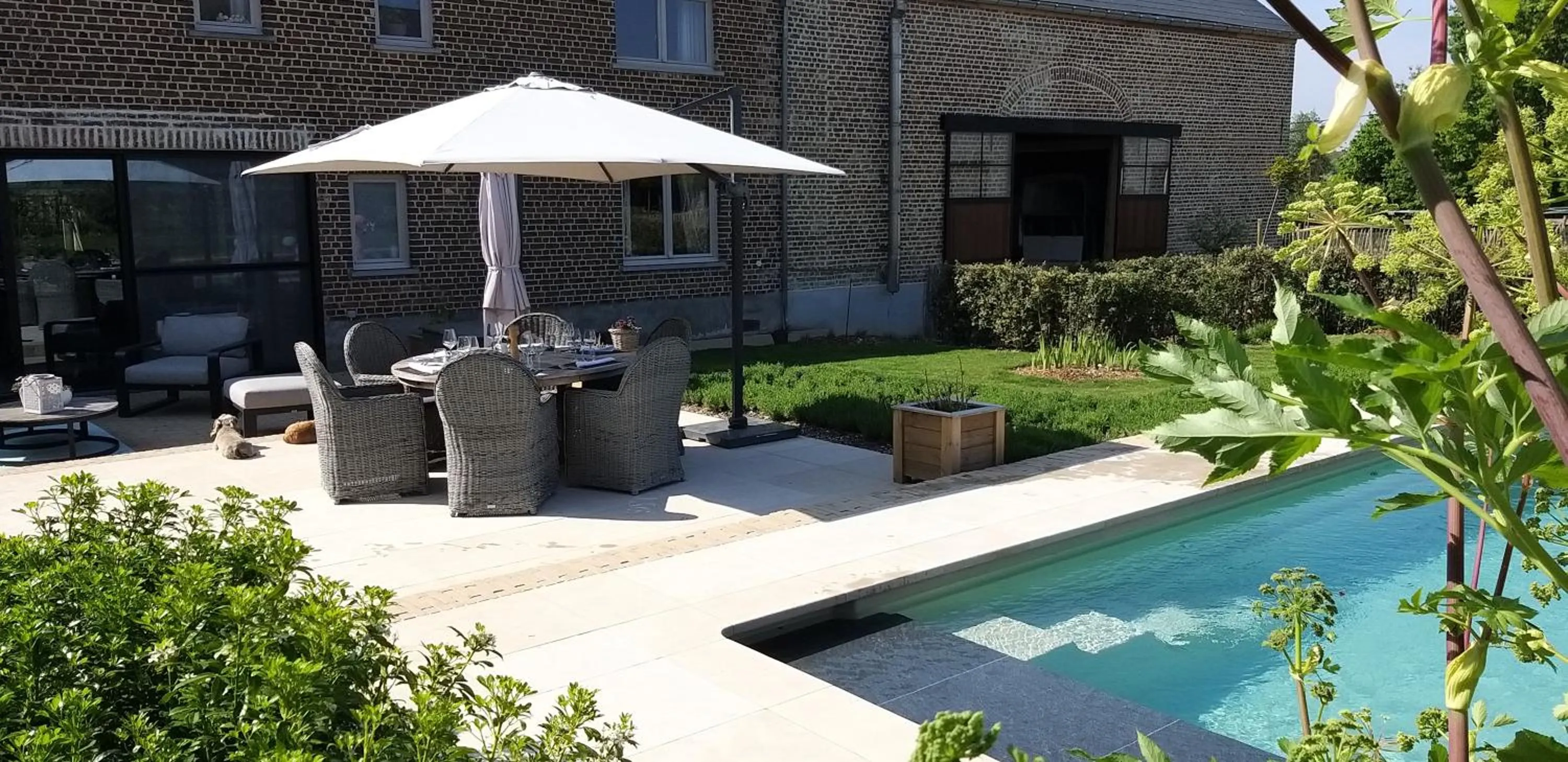 Swimming pool in Guesthouse Biolleke