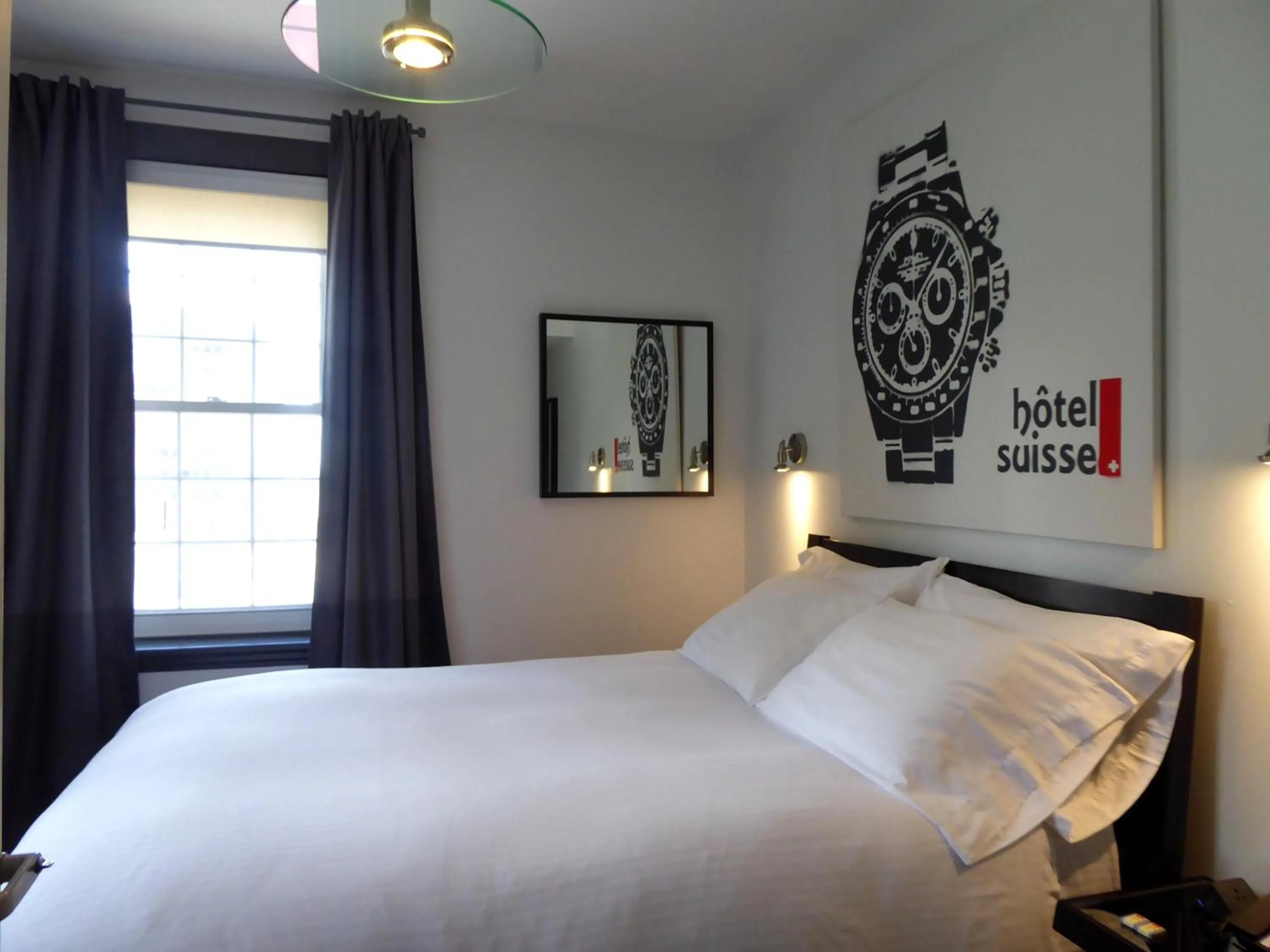 Decorative detail, Bed in Swiss Hotel