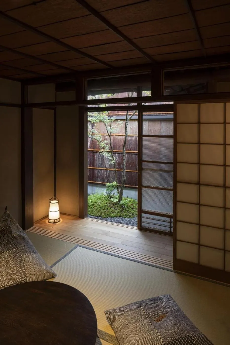 Living room, Bed in Tsukikusa an Machiya House