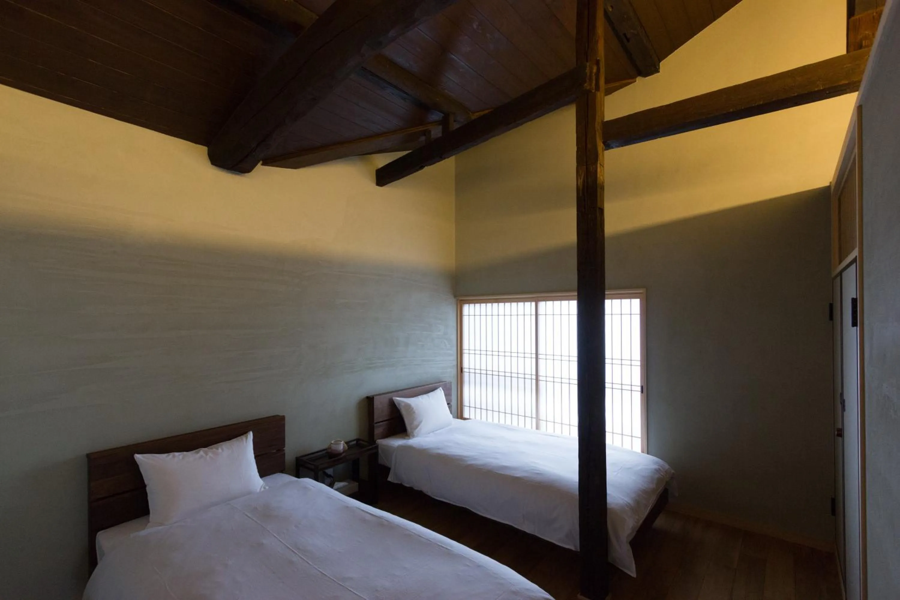 Bedroom, Bed in Tsukikusa an Machiya House