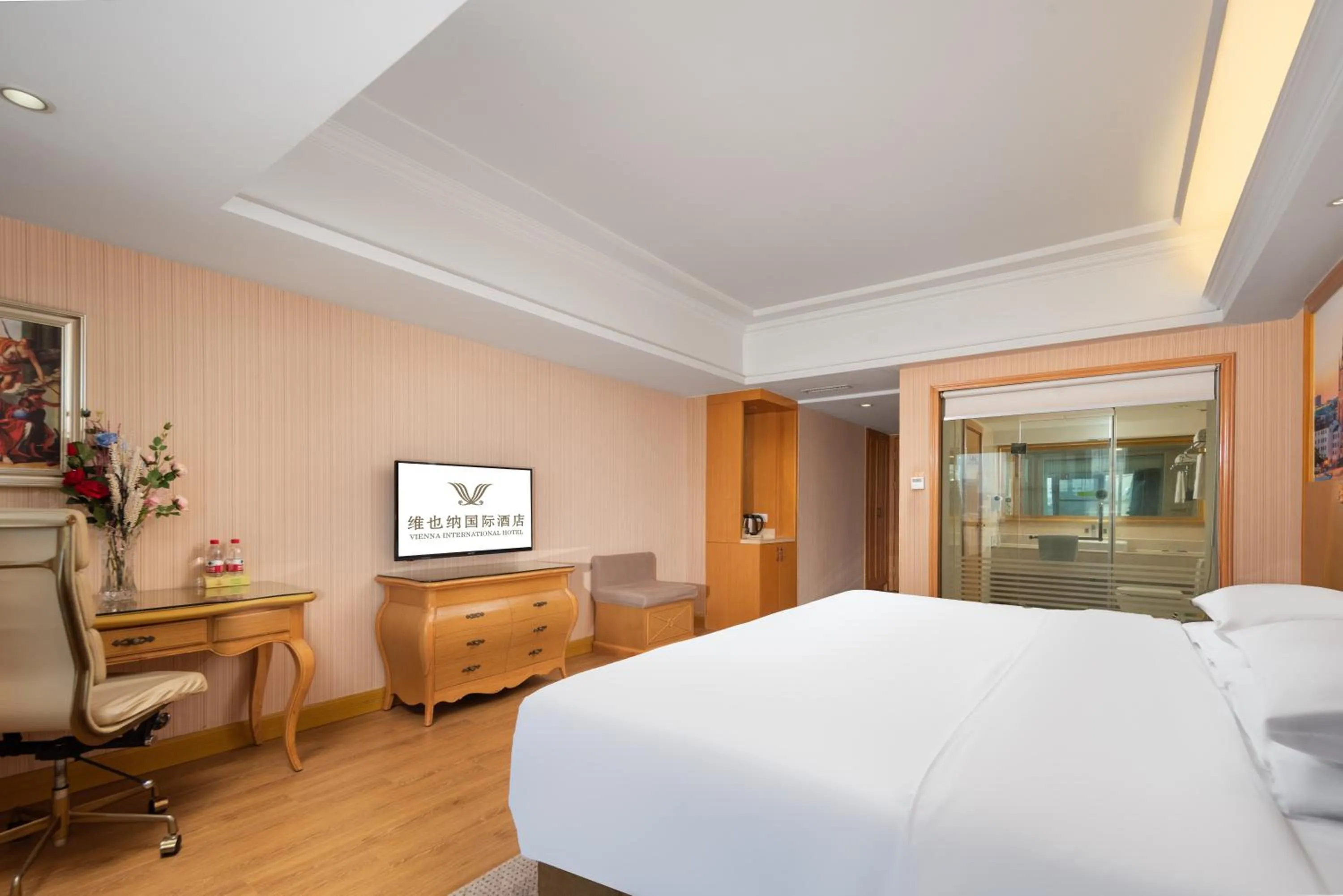 Bed in Vienna International Hotel Wuhan Jiefang Avenue