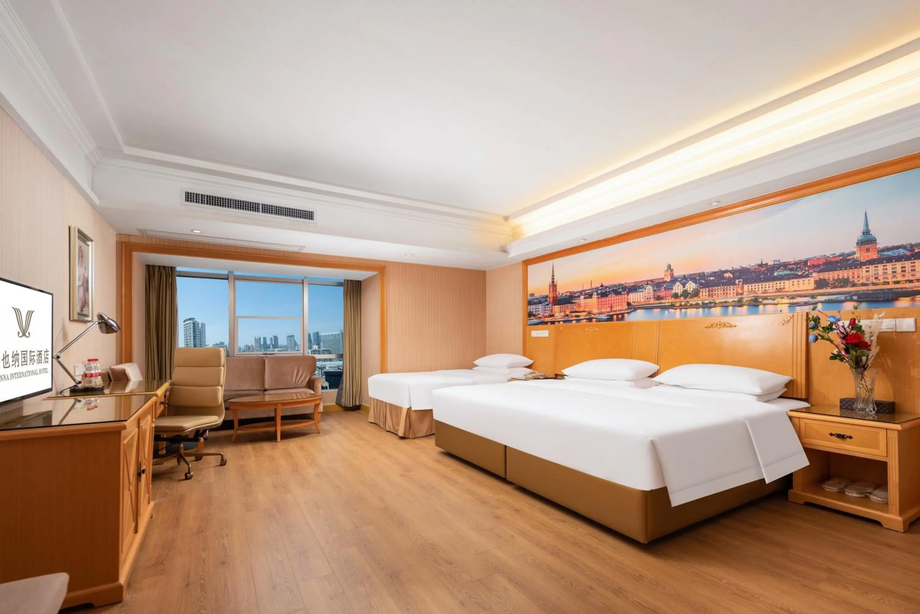 Bed in Vienna International Hotel Wuhan Jiefang Avenue