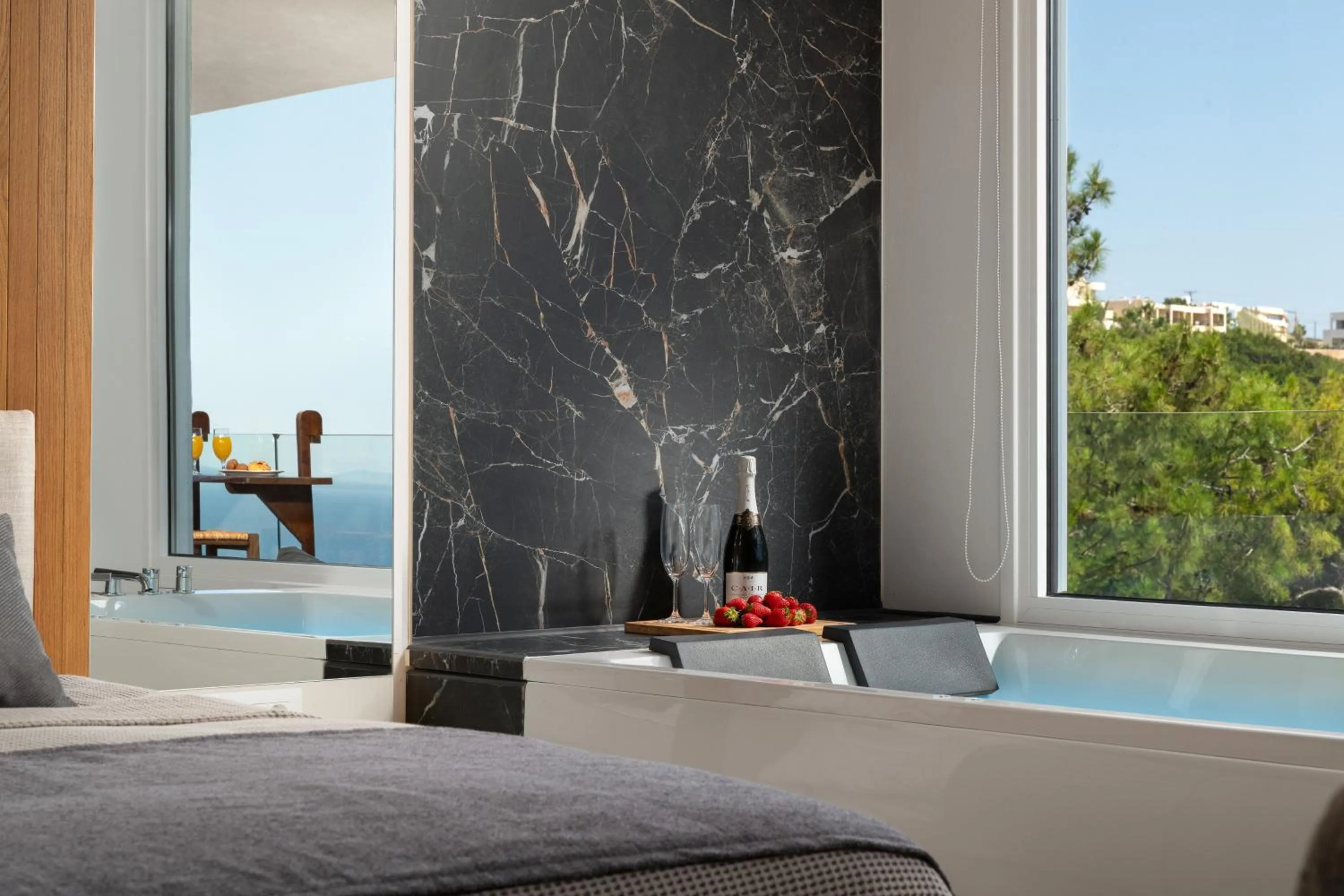 Bed in Pefkos View Suites & Maisonette