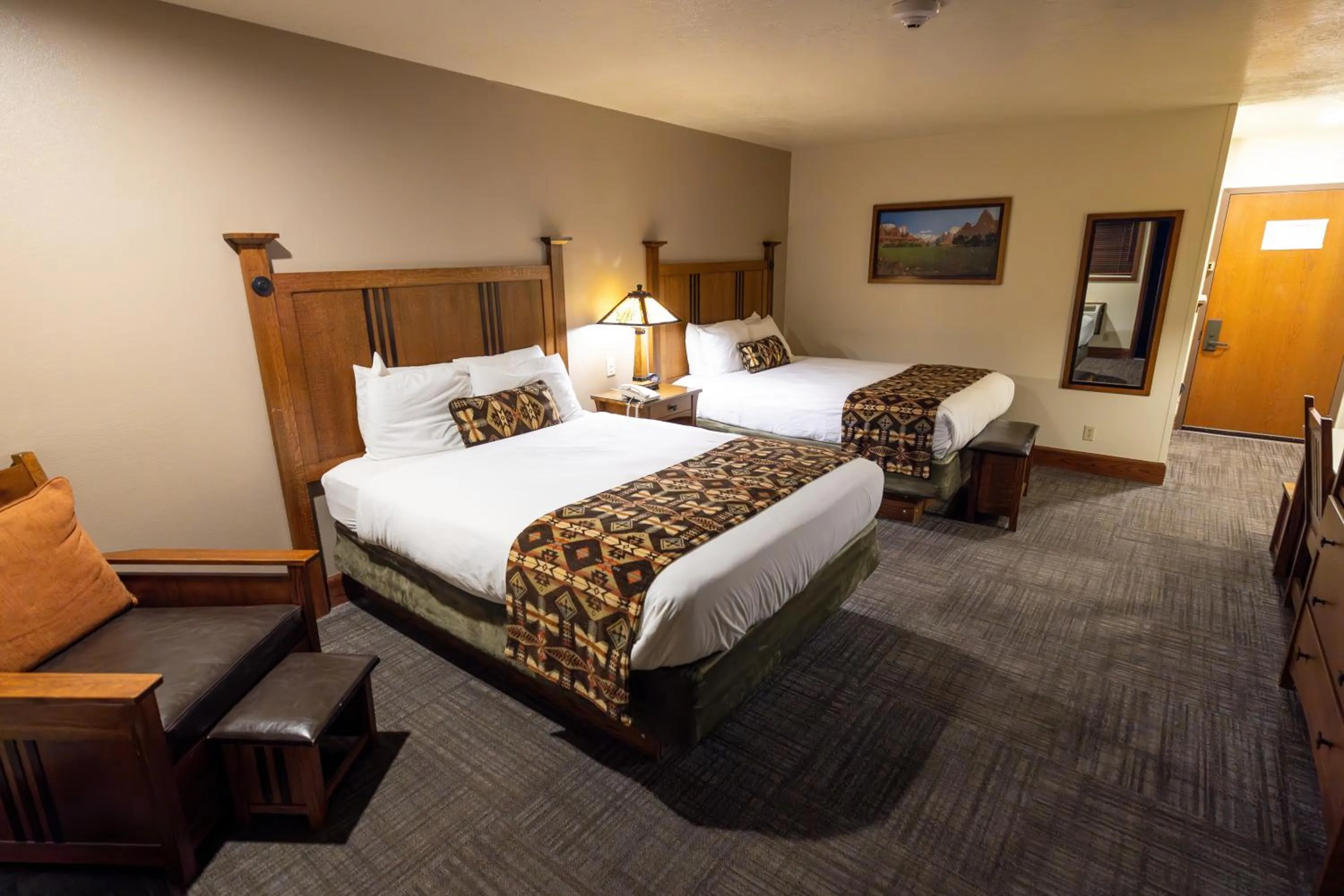 Bedroom, Bed in Zion Lodge - Inside the Park