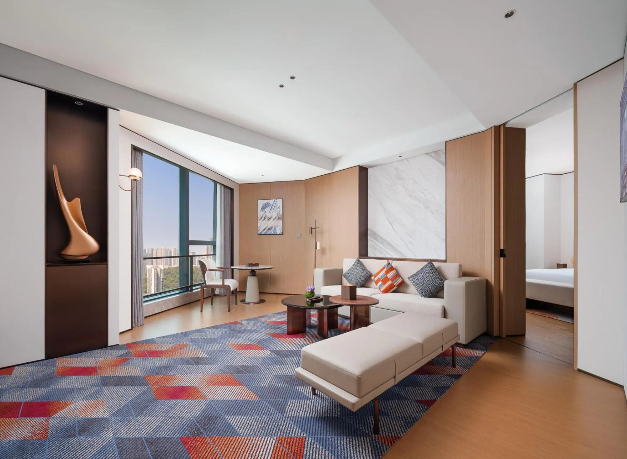 Living room, Bed in Pullman Chongqing Xiyue