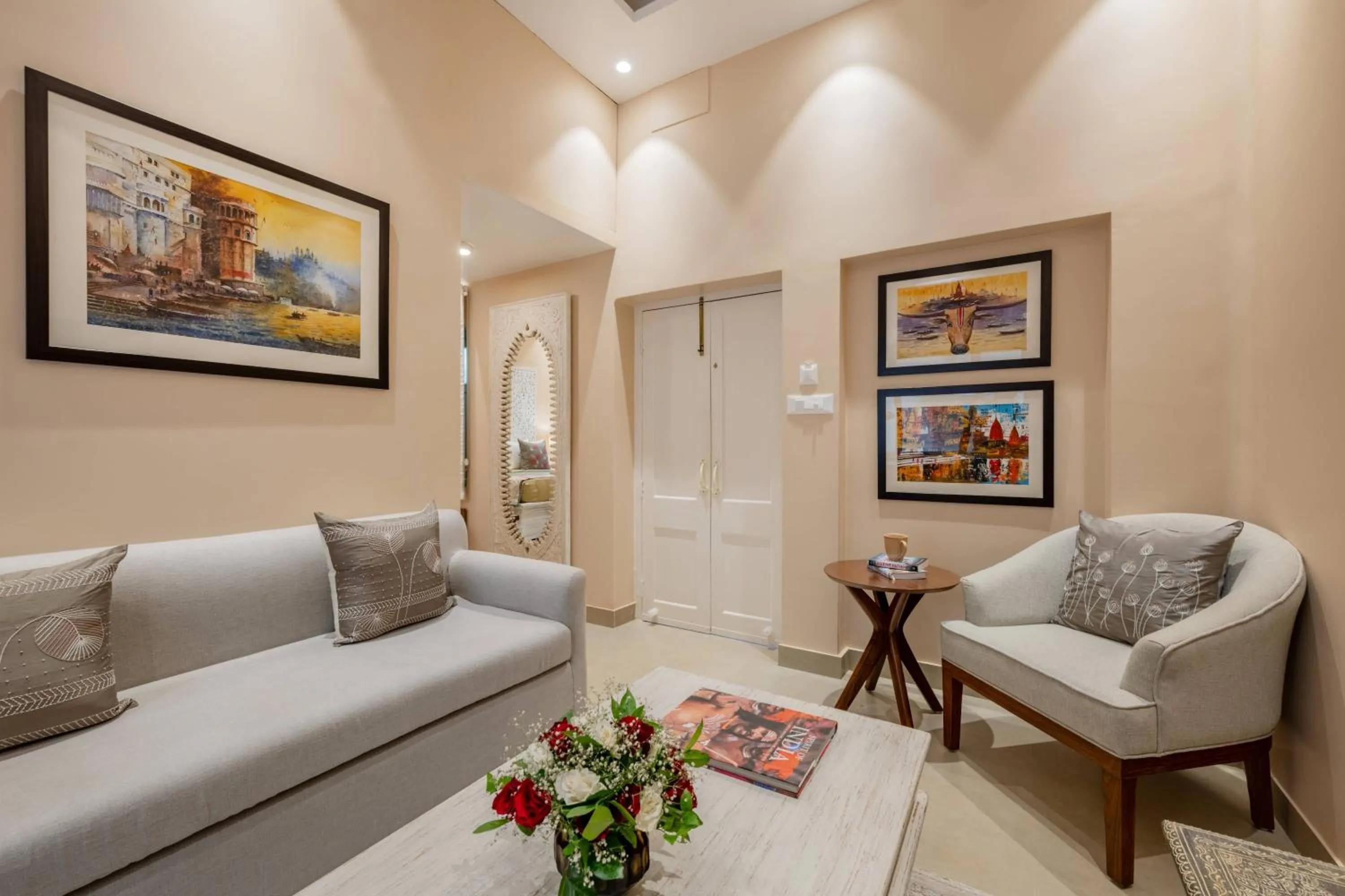 Seating area in juSTa Luxe Kashi Parampara, Varanasi