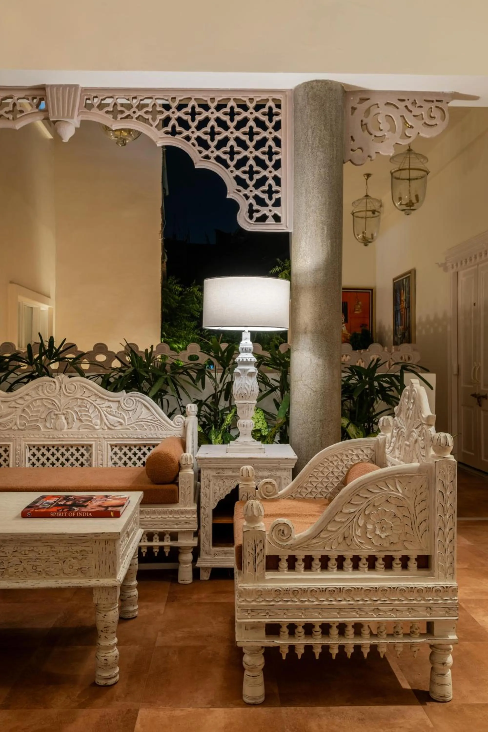 Seating area in juSTa Luxe Kashi Parampara, Varanasi