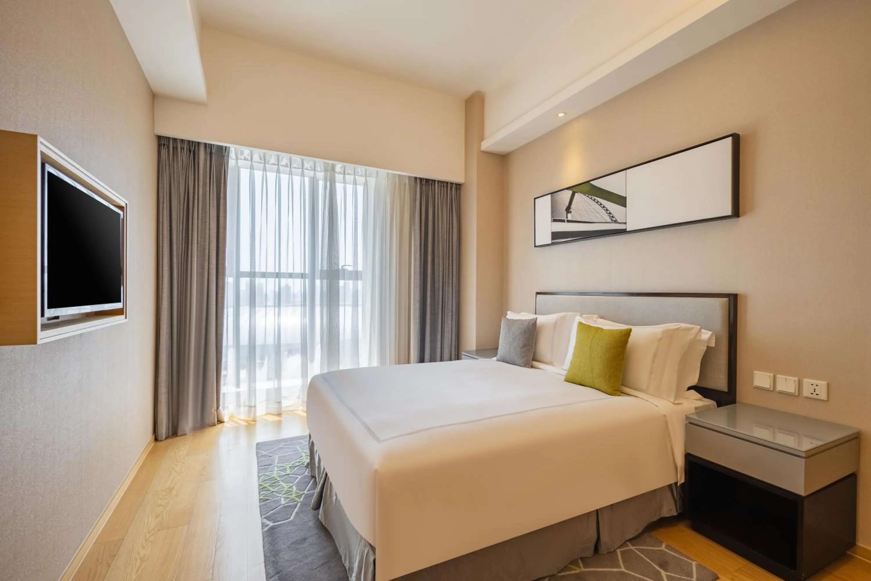 Bedroom, Bed in CM Service Apartment Tianjin