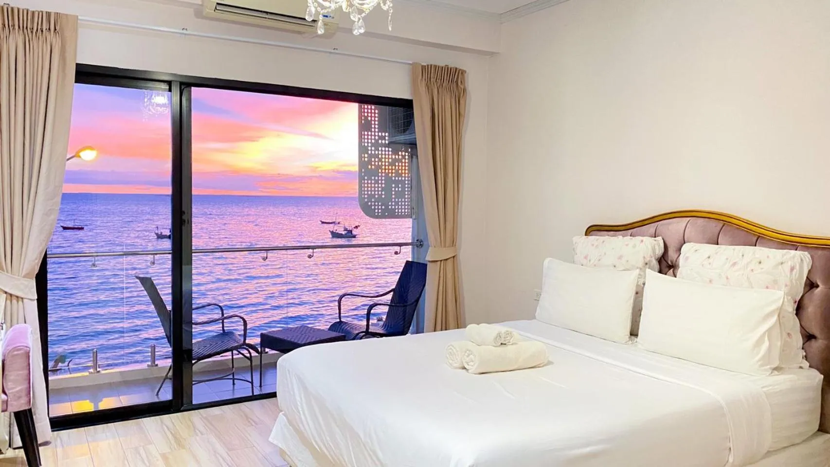 Bed in Sea Sand Trees