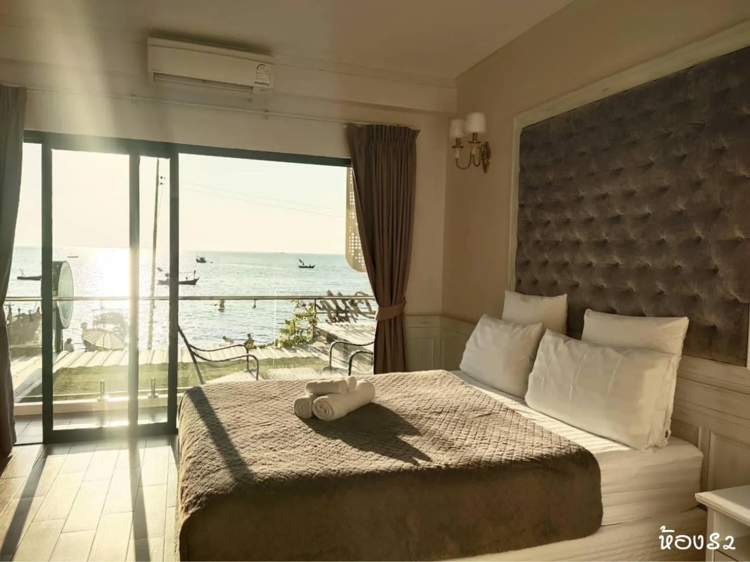 Bed in Sea Sand Trees