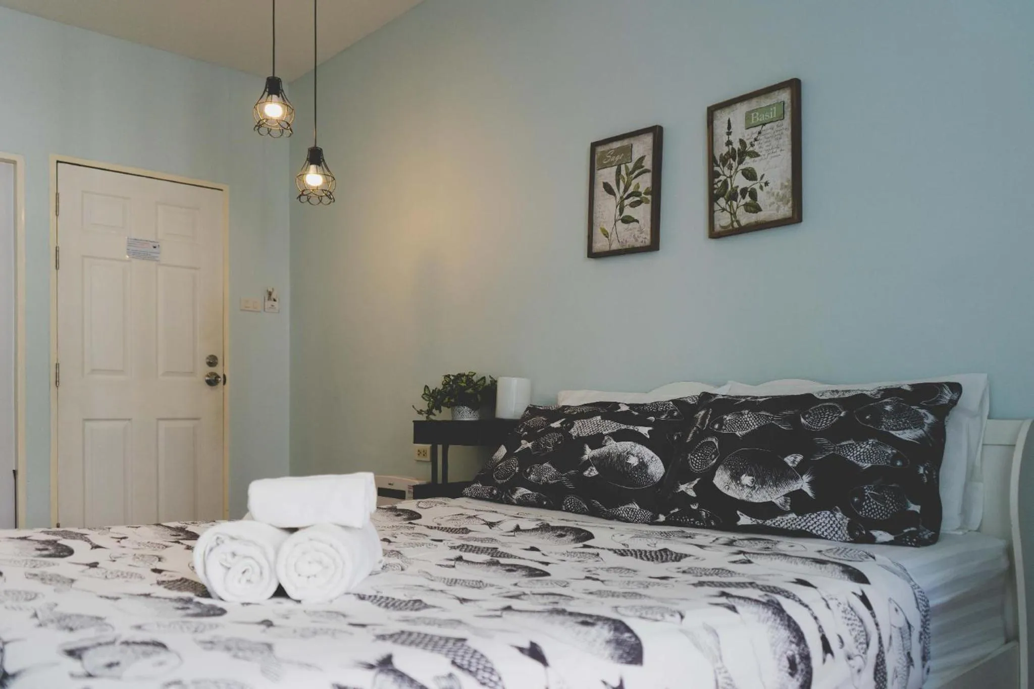 Bed in Sea Sand Trees