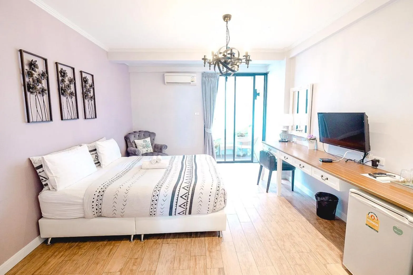 Bed in Sea Sand Trees