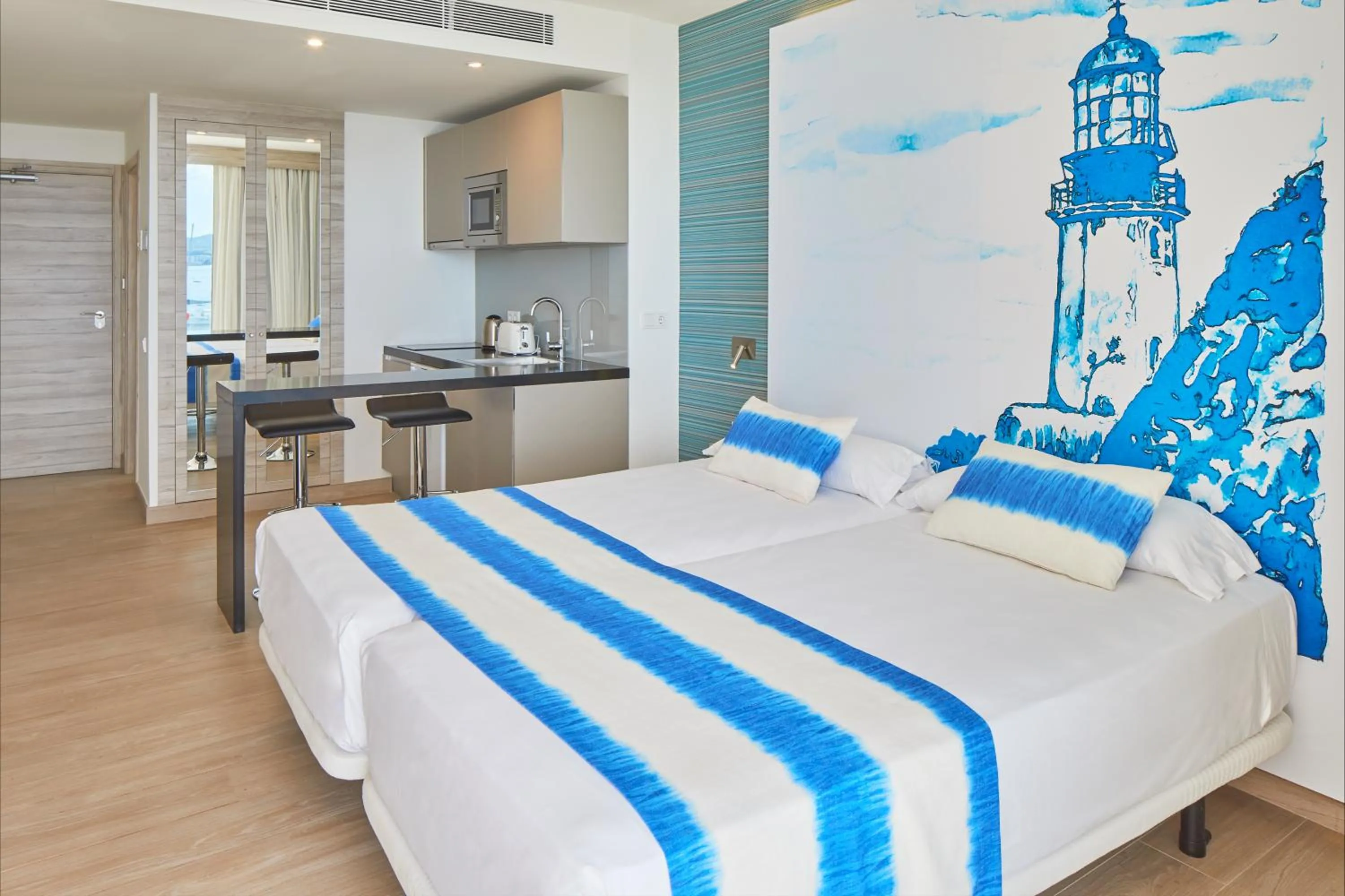 Bedroom, Bed in Sol Bahía Ibiza Suites