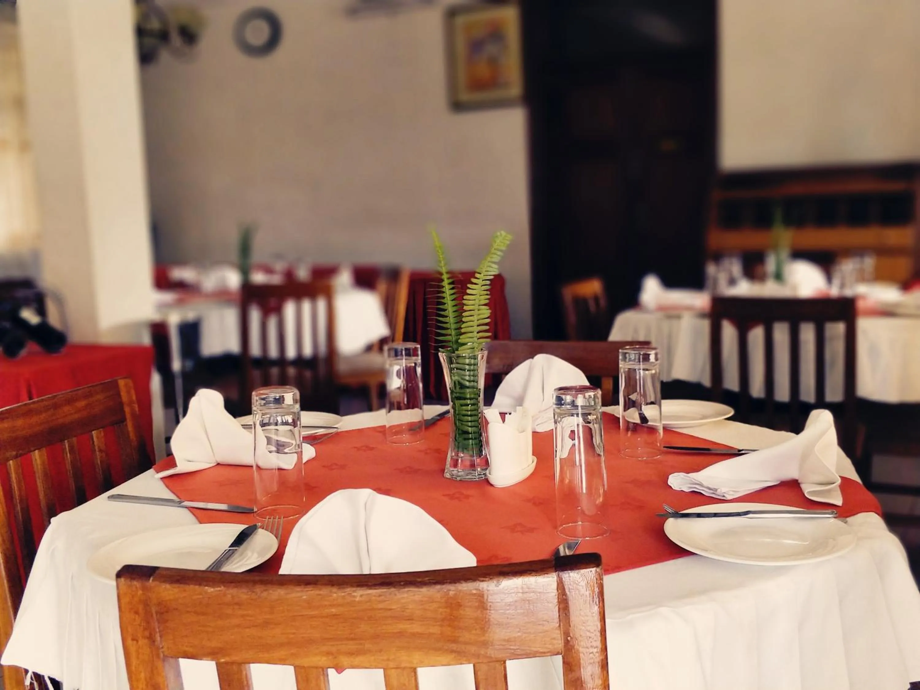 Dining area in Virunga Hotel