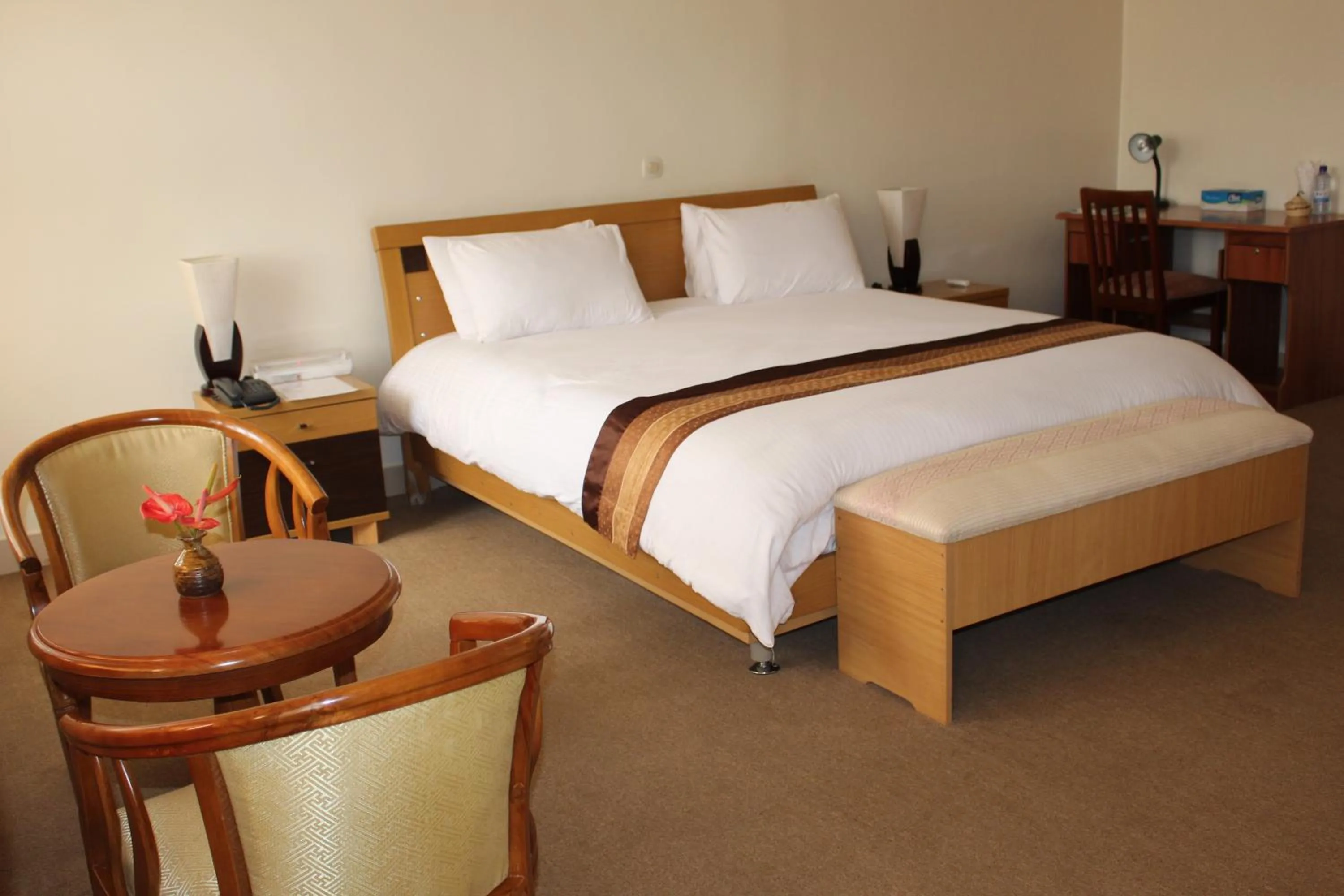 Decorative detail, Bed in Virunga Hotel