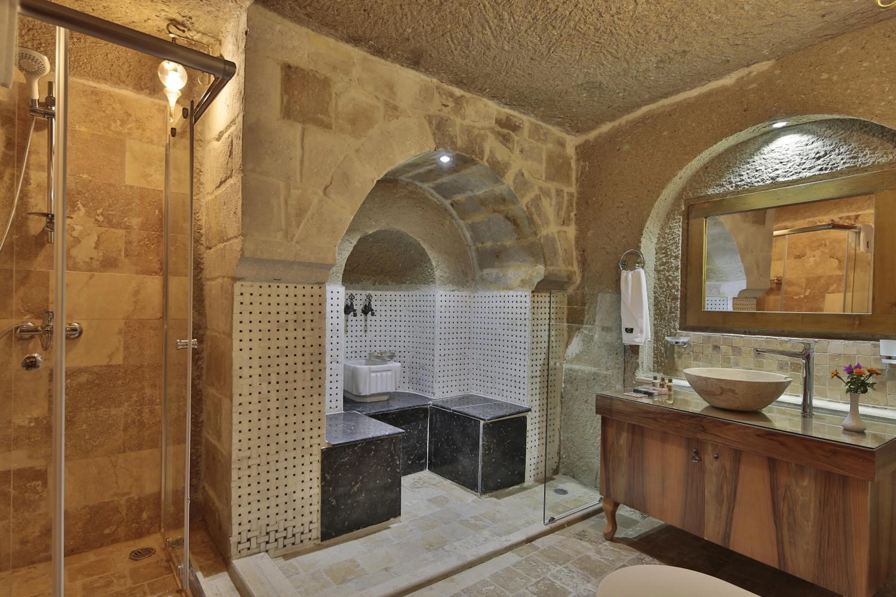Shower in Jacob's Cave Suites - Cappadocia