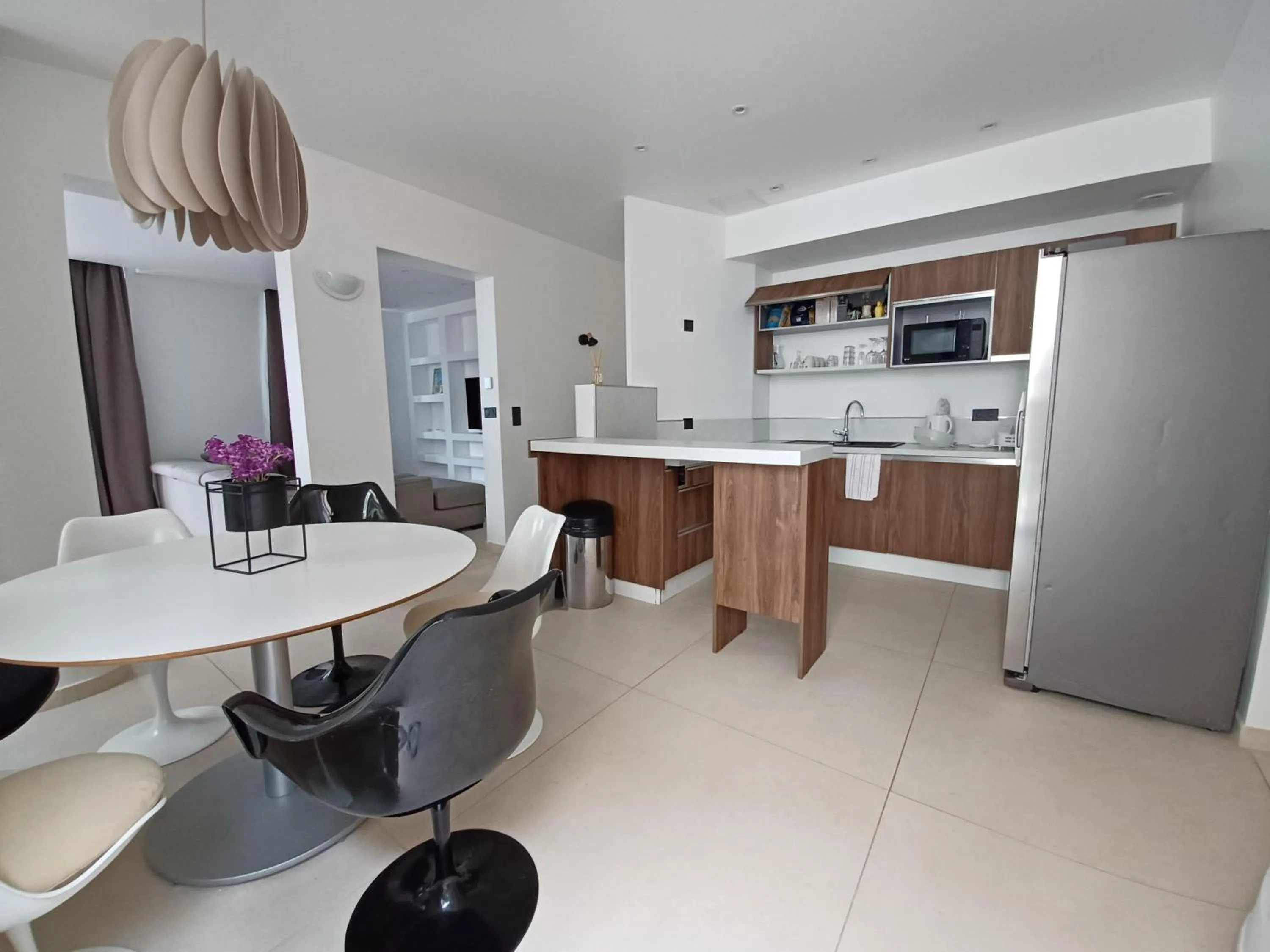 Kitchen or kitchenette in Hôtel & Appartements Monsigny