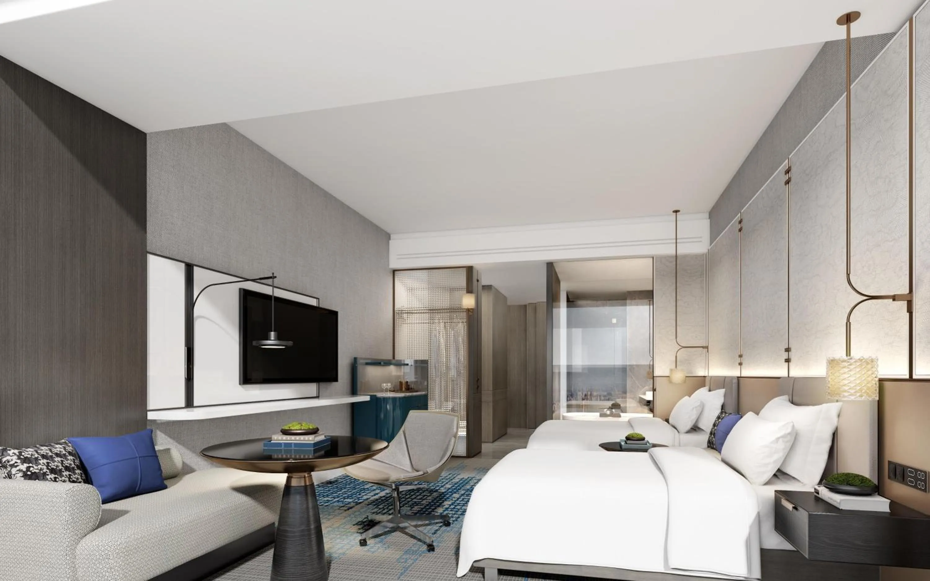 Photo of the whole room, Bed in Crowne Plaza Beijing Tongzhou