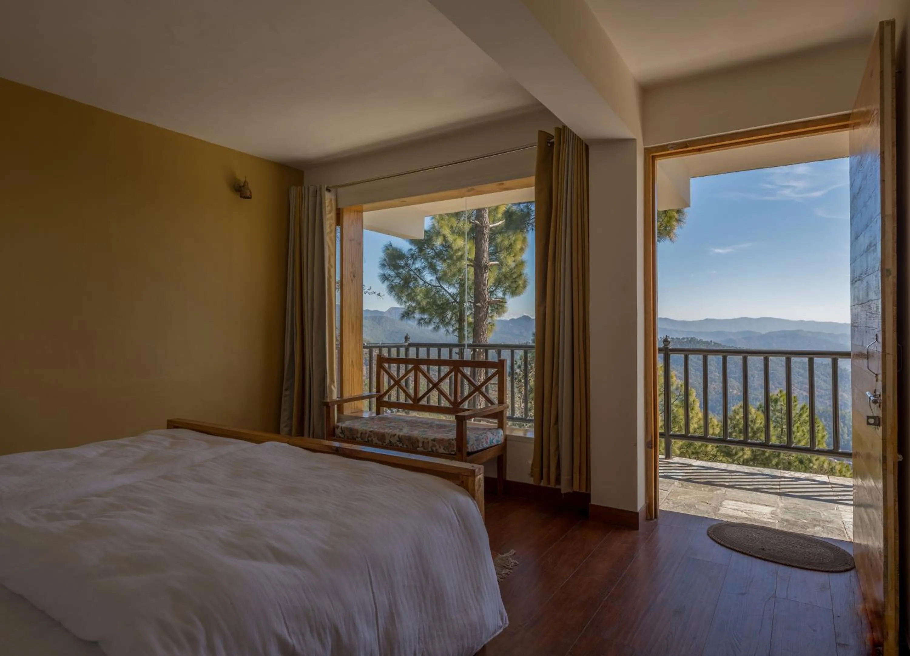 Bed in Kasar Rainbow Yoga Retreat