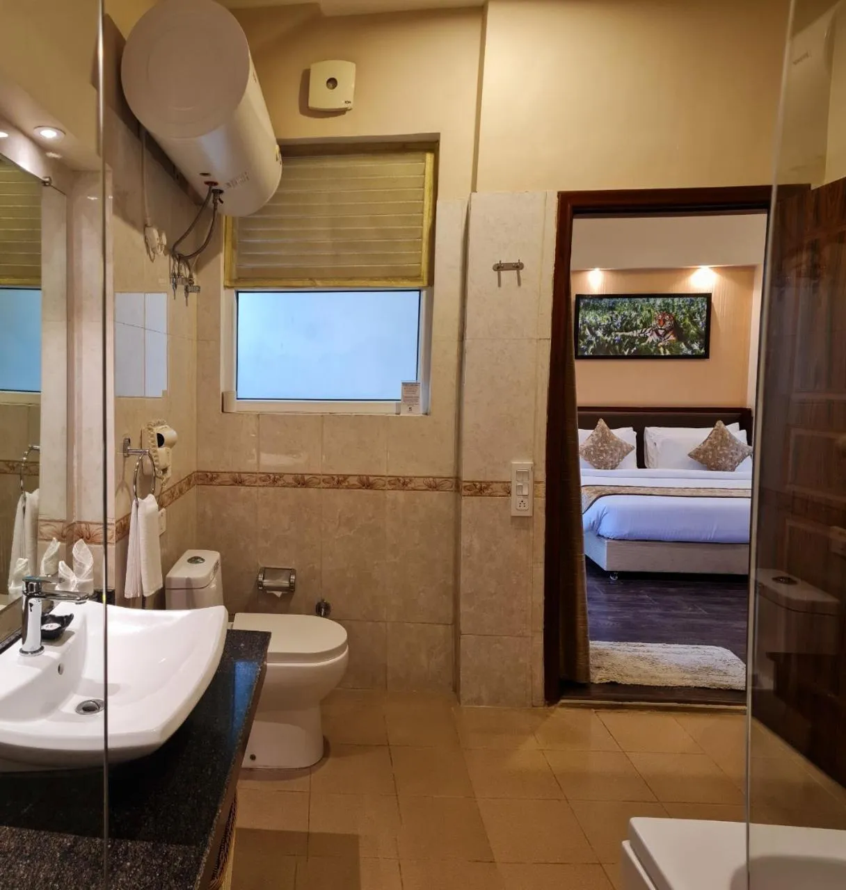 Toilet, Bed in Resort De Coracao - Corbett , Uttarakhand