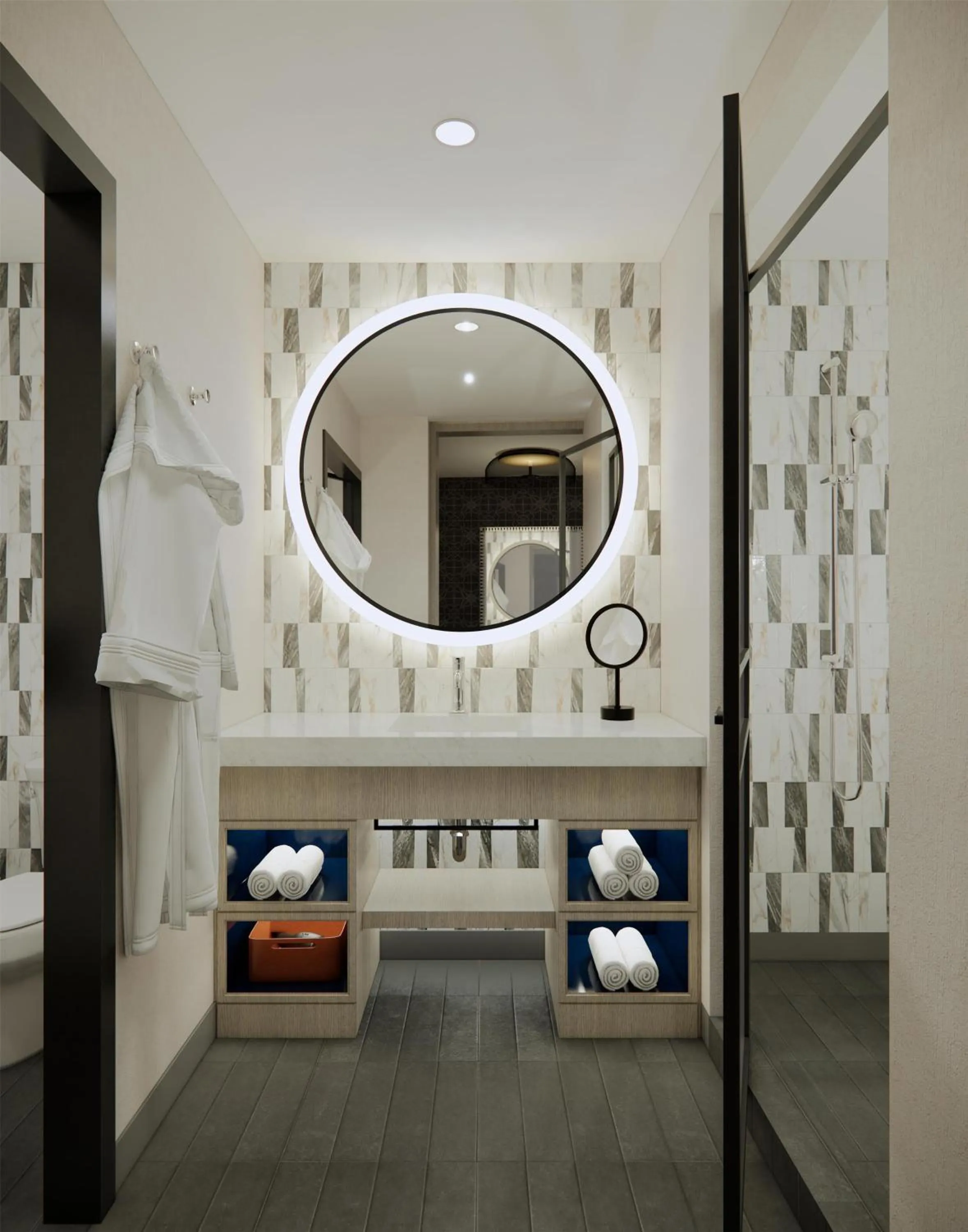 Bathroom, Bed in The Monarch San Antonio, Curio Collection By Hilton