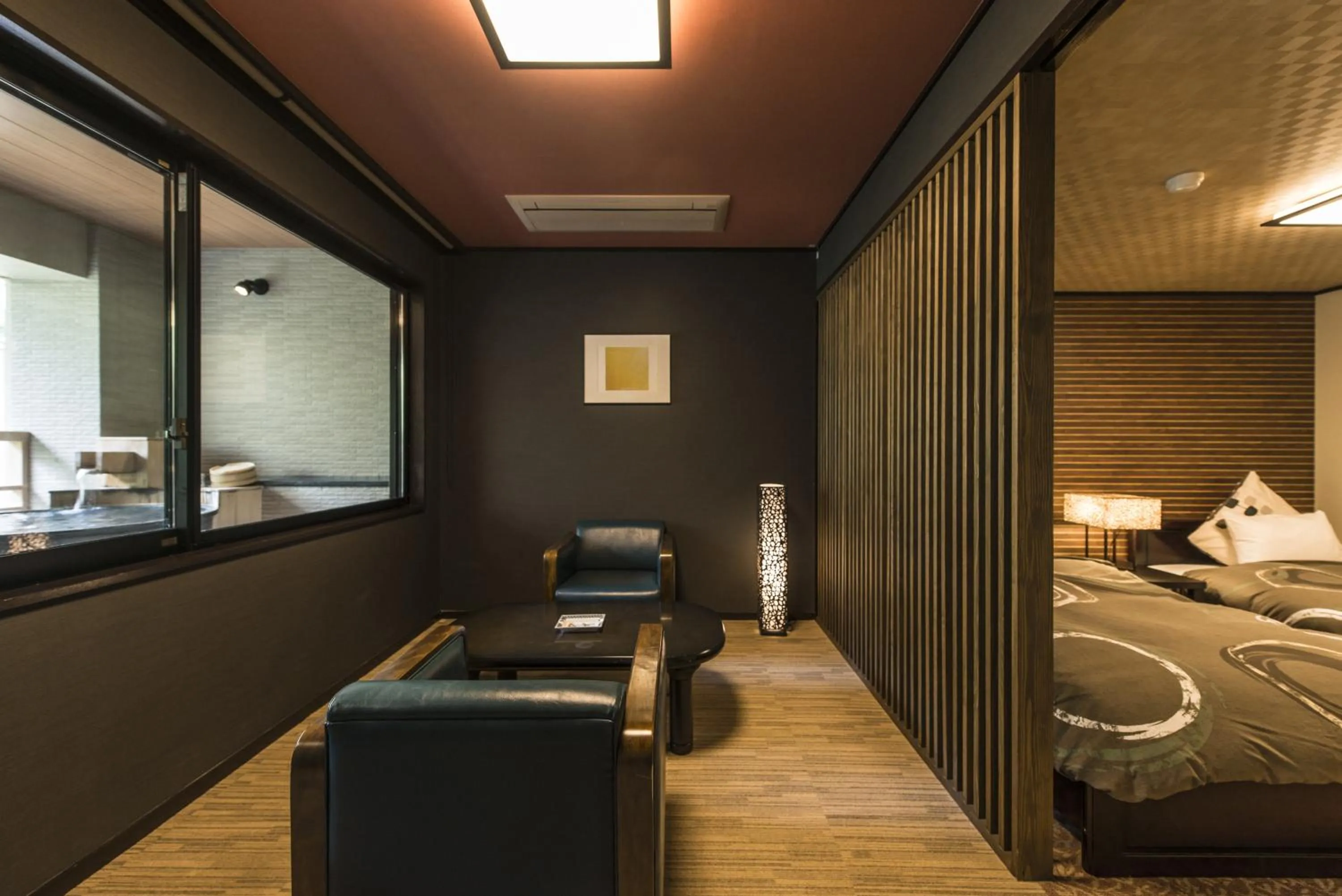 Photo of the whole room, Bed in Takamiya Bettei Kuon