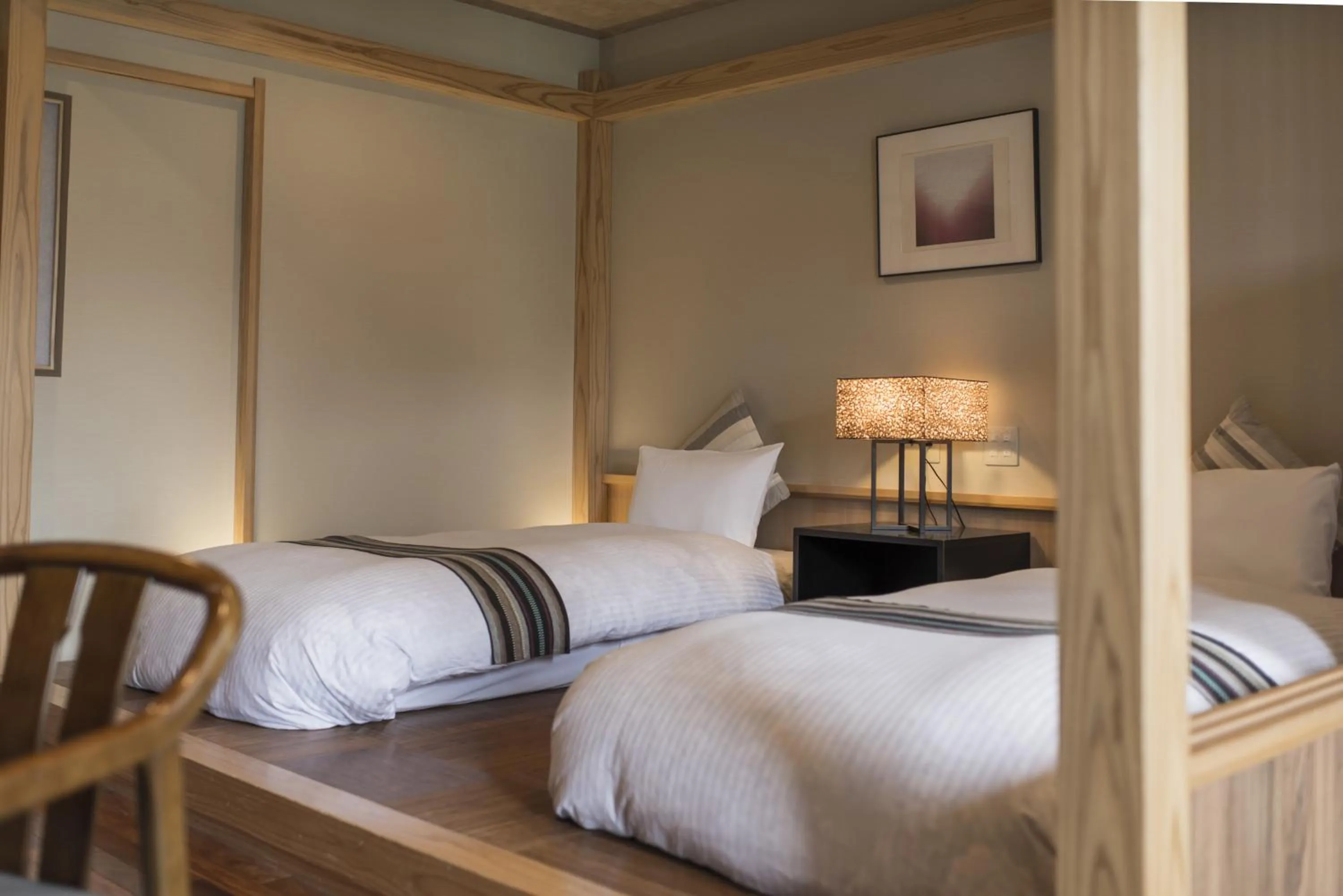 Photo of the whole room, Bed in Takamiya Bettei Kuon